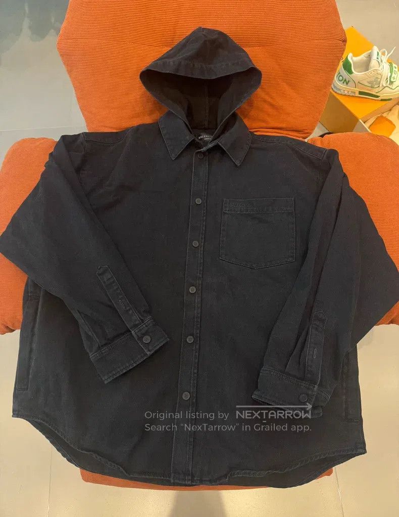Balenciaga Balenciaga Denim Shirt Parka Size US S / EU 44-46 / 1 - 1 Thumbnail
