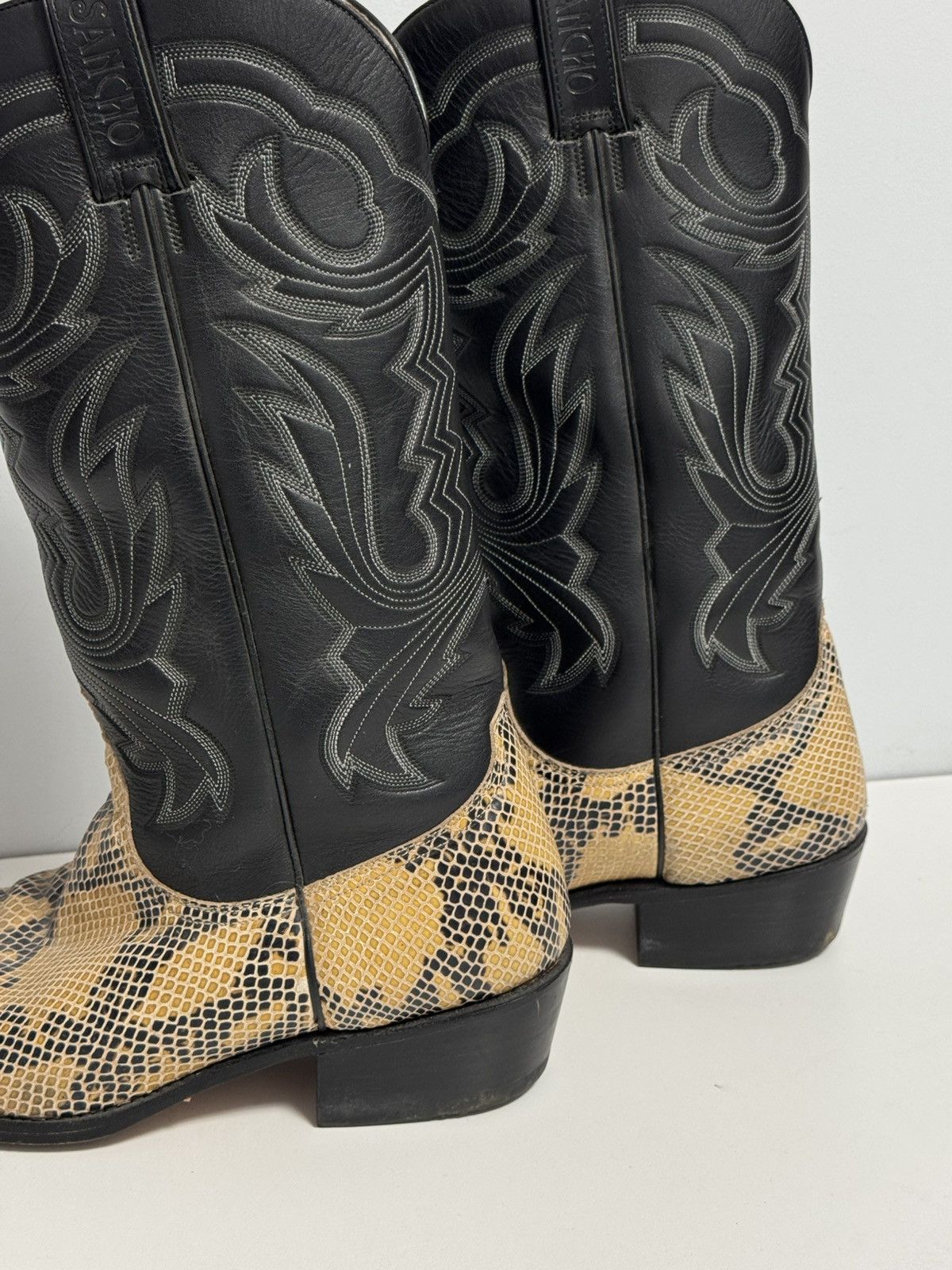 Sancho Boots Sancho leather Western Cowboy Boots Black snake size 45 Size US 11 / EU 44 - 3 Thumbnail