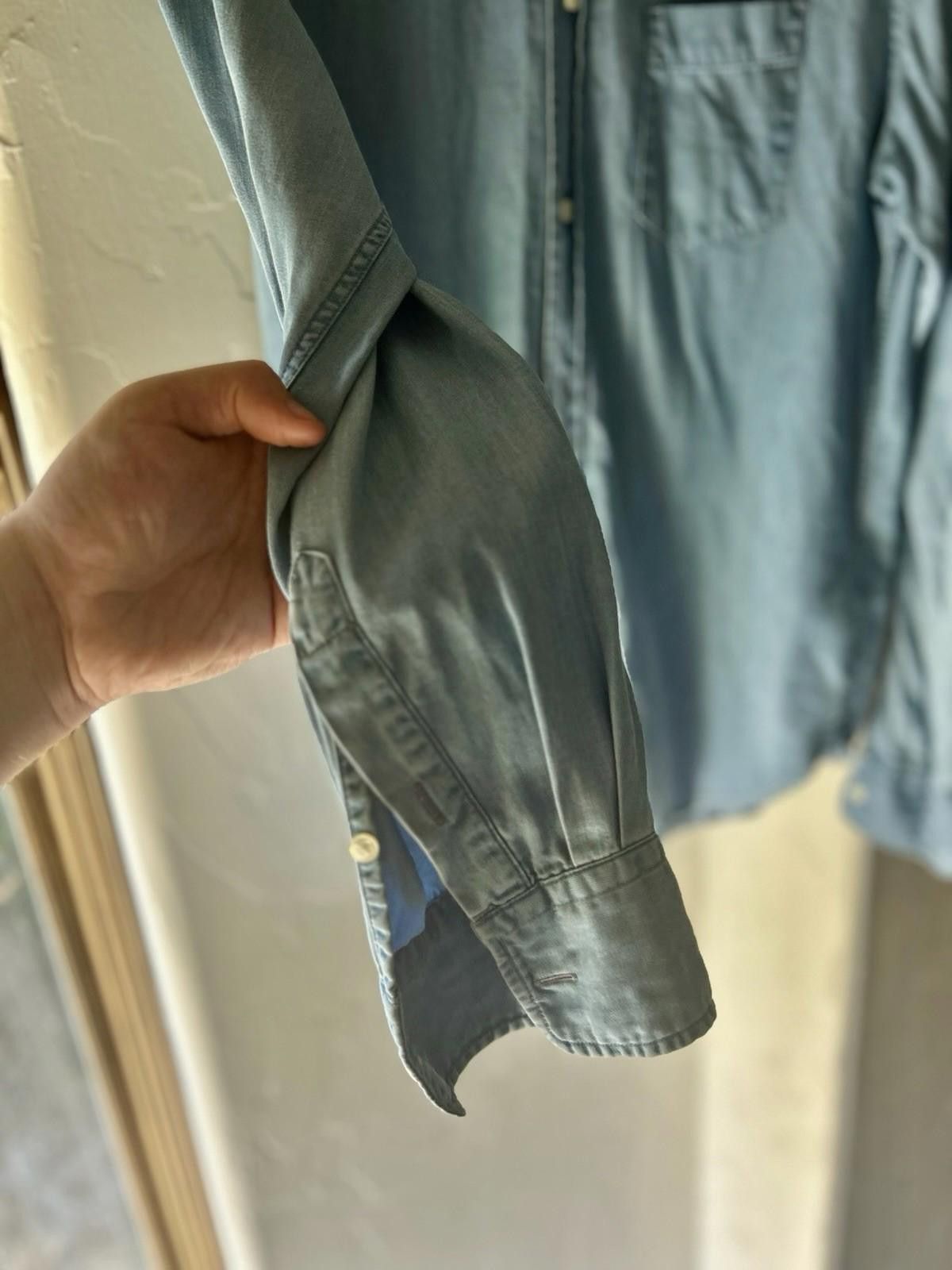 Officine Generale Officine Générale Lyocell Long-Sleeve Shirt Loose-Fit Denim Size US M / EU 48-50 / 2 - 8 Thumbnail