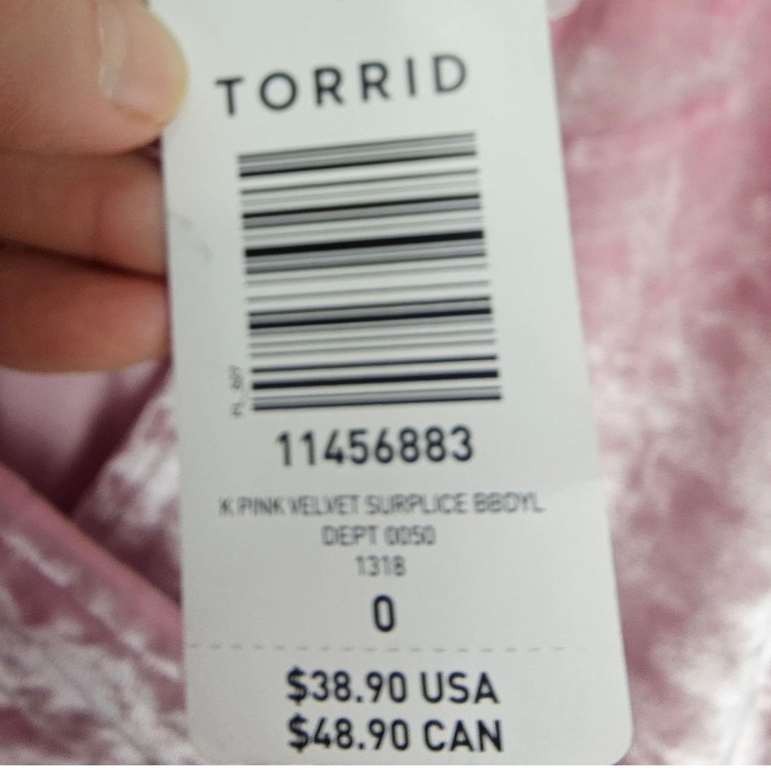 Torrid Torrid Womens Pink Velvet Surplice Babydoll Tank Top Plus 0X Size L / US 10 / IT 46 - 6 Thumbnail