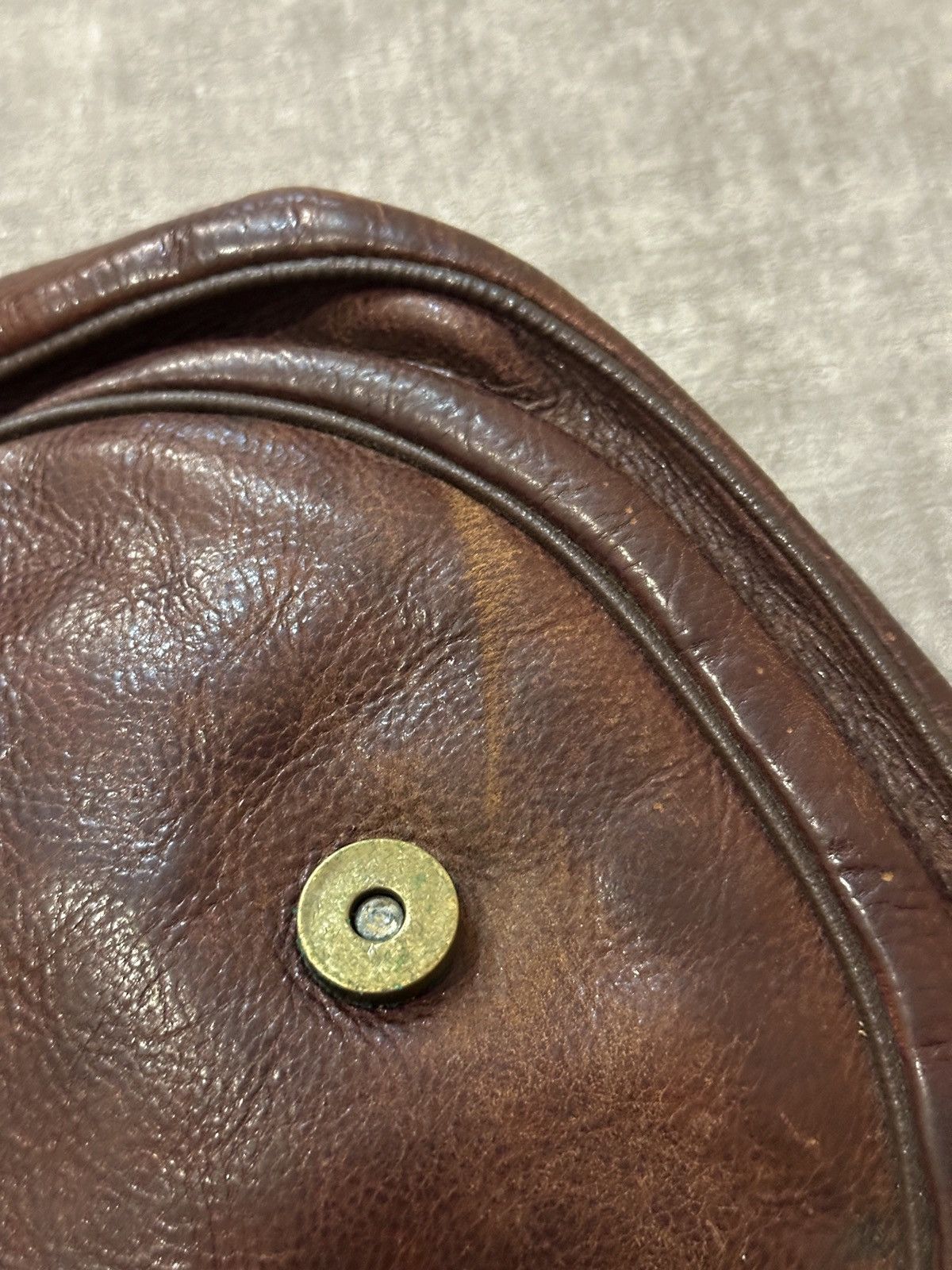 Vintage Vintage Leather Messenger Distressed Brown Handmade Bag Size ONE SIZE - 9 Thumbnail