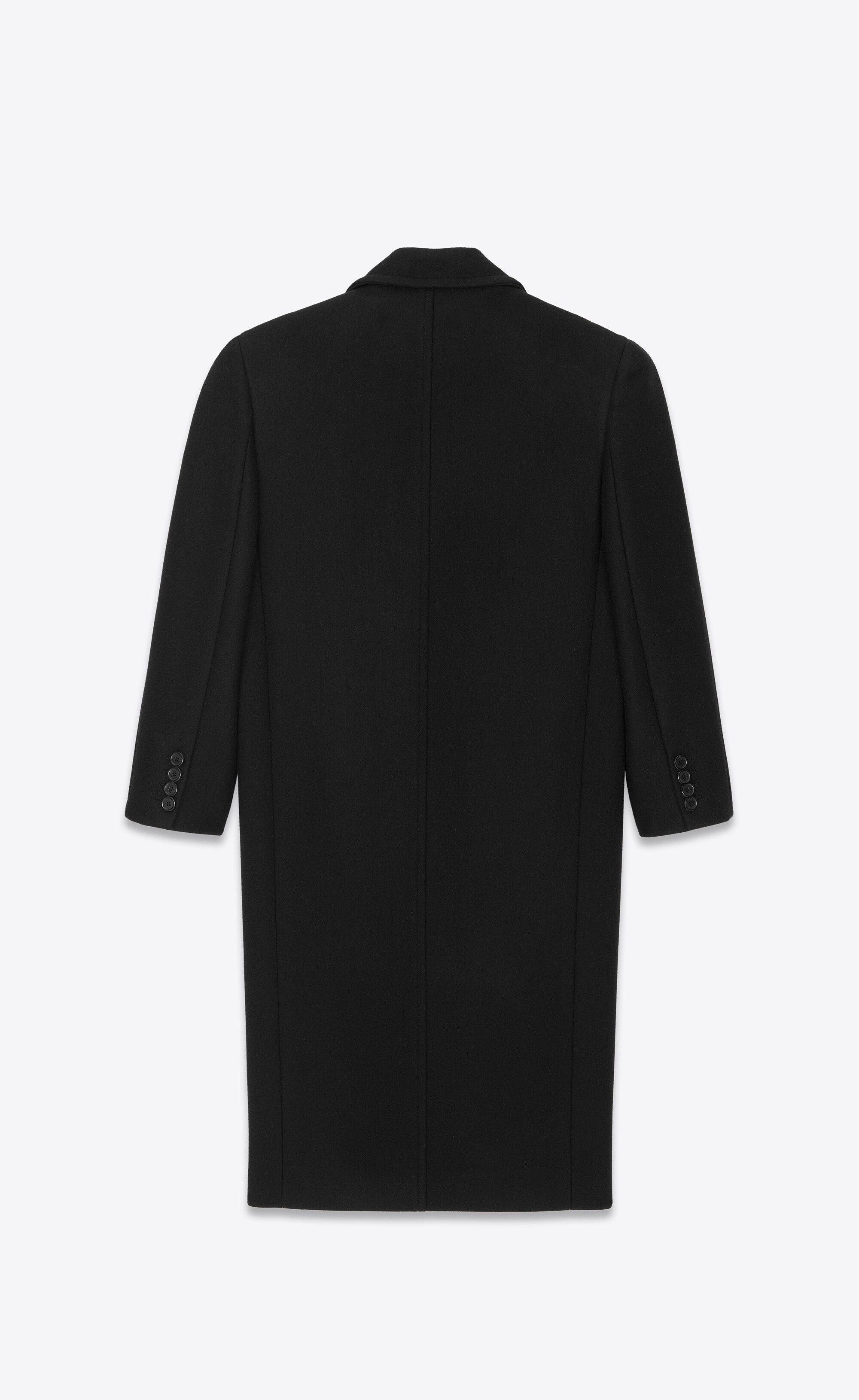 Saint Laurent Paris o1s1wg110225 720117 Double-Breasted Coat Cashmere in Black Size XS / US 0-2 / IT 36-38 - 3 Thumbnail