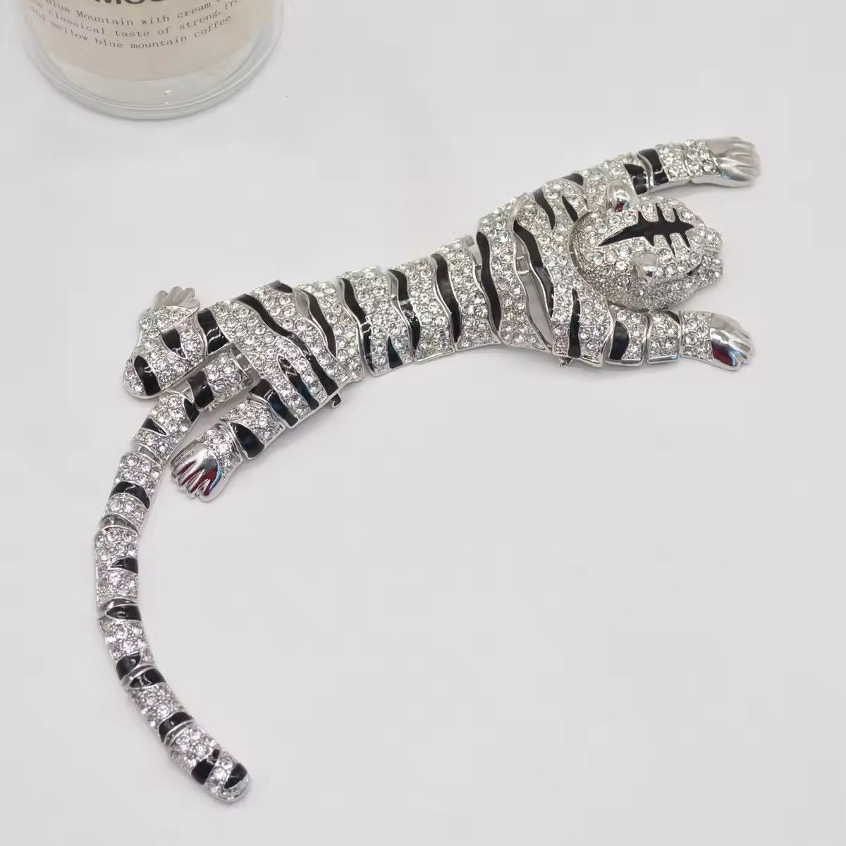 Jewelry Tiger Crystal Brooch Badges Vintage Size ONE SIZE - 3 Thumbnail