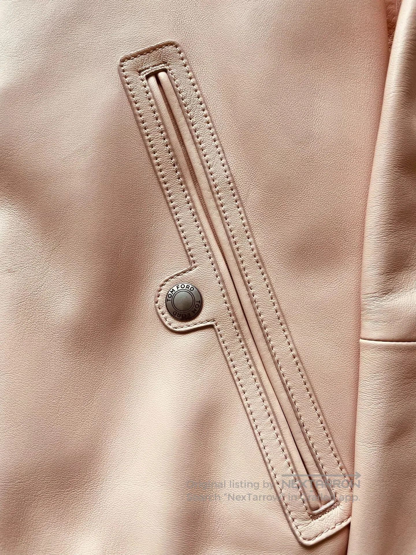 Tom Ford Tom Ford Luxury Pink Leather Jacket. Size L / US 10 / IT 46 - 2 Thumbnail