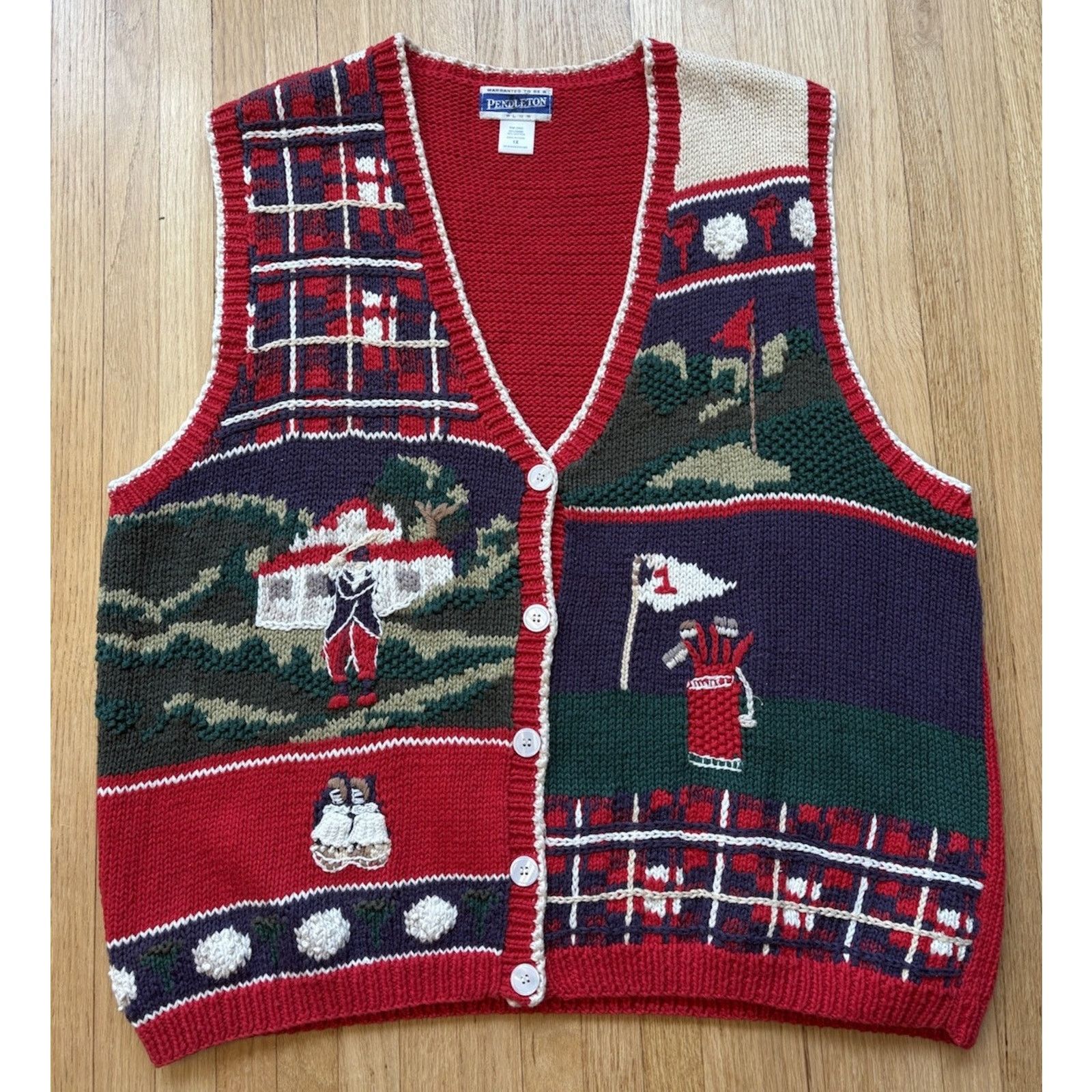 Pendleton Vintage Pendleton Women’s XL Cardigan Knit Sweater Vest Golf Size XL / US 12-14 / IT 48-50 - 1 Thumbnail