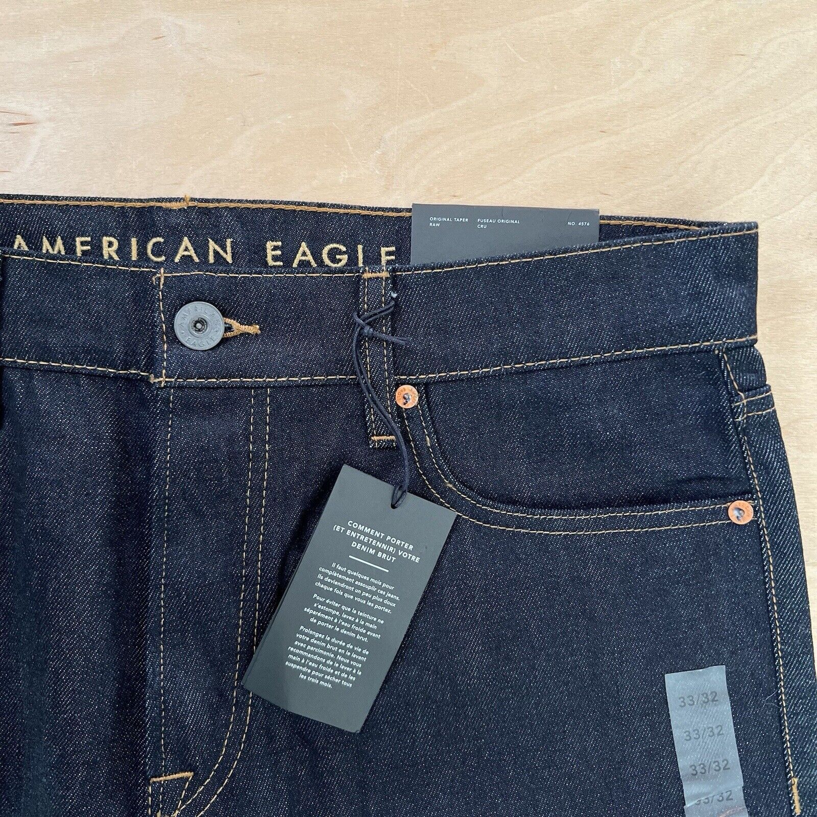 American Eagle Outfitters American Eagle Selvedge Jeans 35 Blue Dark Wash Indigo Size US 36 / EU 52 - 5 Thumbnail