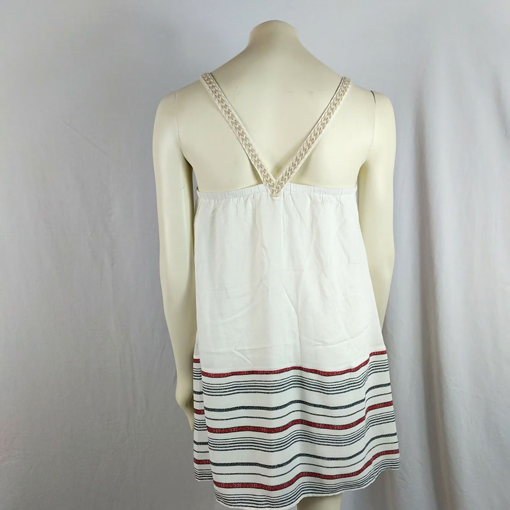 Anthropologie Anthropologie Hem & Thread Striped Sundress Sz S Strappy Racerback Sleeveless Daywear, White, Casual, Summer, Women, Regular Size S / US 4 / IT 40 - 5 Thumbnail