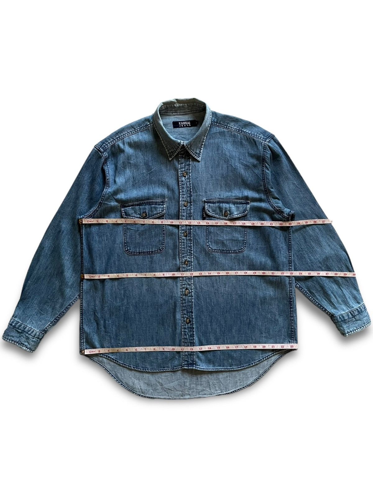 Kansai Yamamoto SALES🔥Vintage Kansai Jeans Button Ups Denim Size US L / EU 52-54 / 3 - 11 Thumbnail