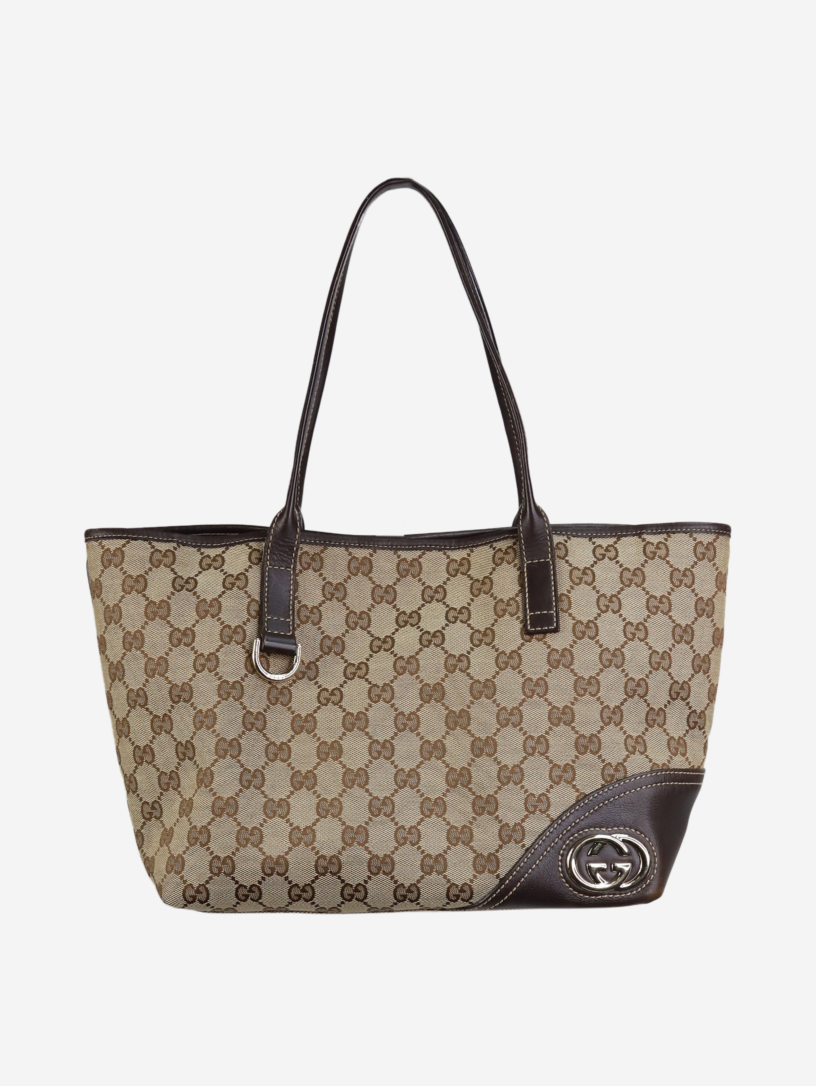 image of Gucci Brown New Britt Tote Bag, Women's