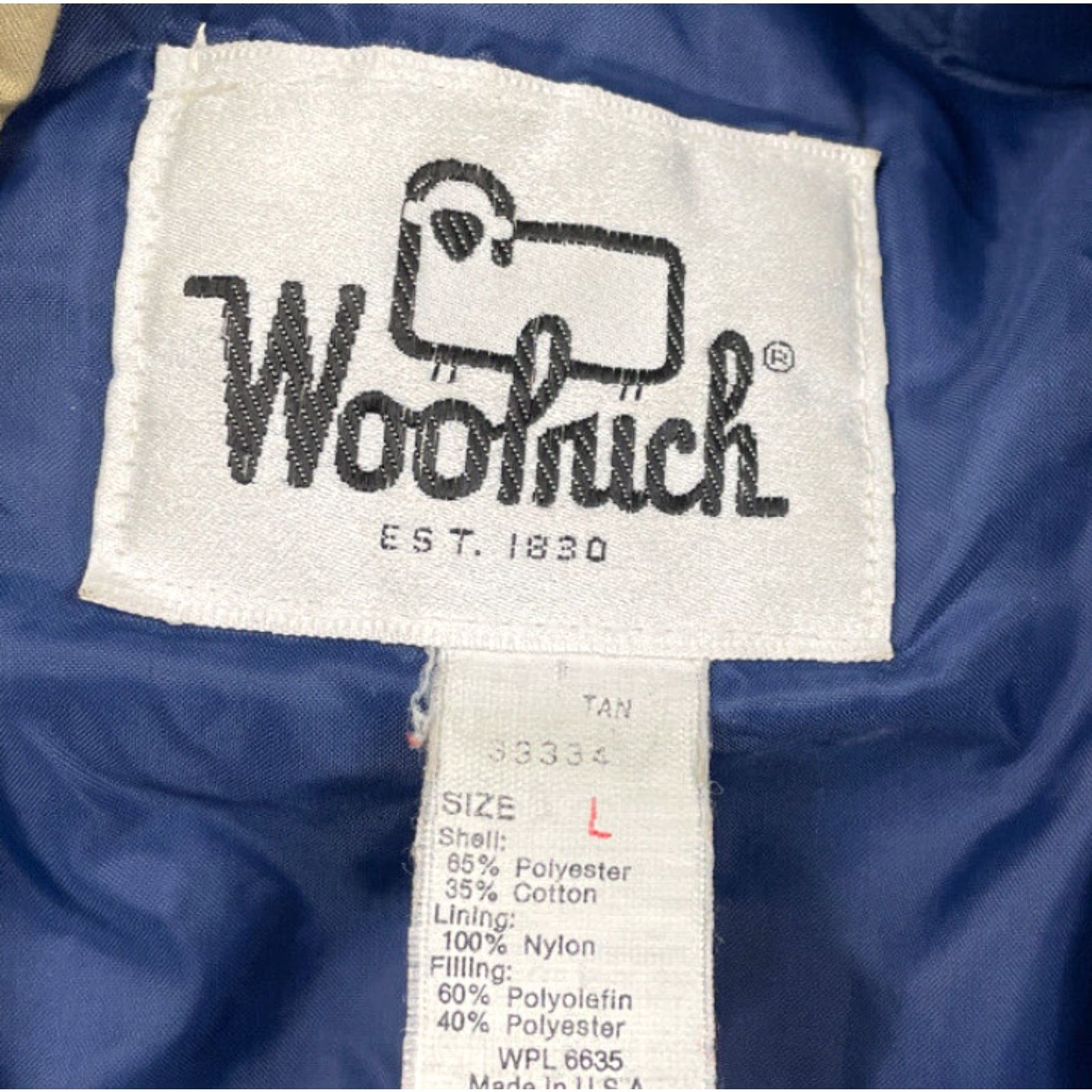 Vintage VTG Woolrich Men's L Beige Parka Field Jacket Lined Removable Hood USA Made Size US L / EU 52-54 / 3 - 6 Thumbnail