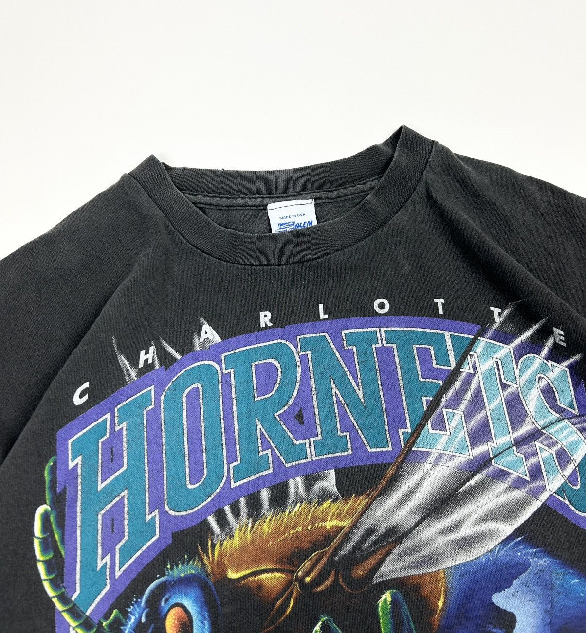 NBA × Salem Sportswear × Vintage rare Vintage Charlotte Hornets Salem Sportswear NBA tee 90s Size US L / EU 52-54 / 3 - 6 Thumbnail