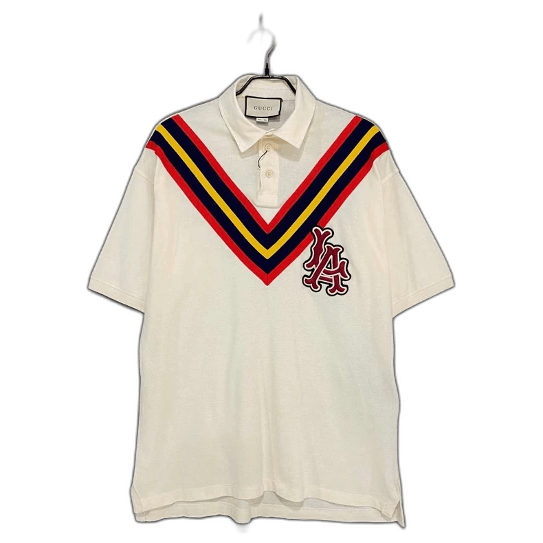 Gucci MLB Striped Short Sleeve Polo Shirt