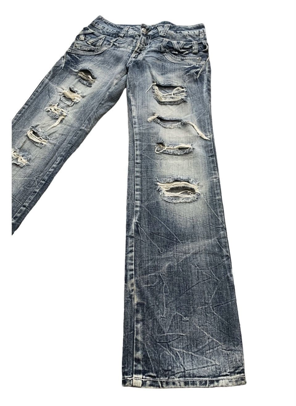Japanese Brand Japanese Doublewaist Distressed Jeans Size US 32 / EU 48 - 4 Thumbnail