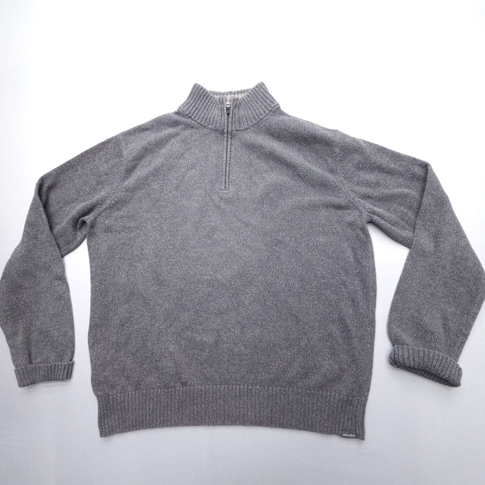 Eddie Bauer Eddie Bauer 1/4 Zip Knit Sweater Mens XL Gray Heavy 100% Cotton Outdoor Mock Neck Pullover Size US XL / EU 56 / 4 - 2 Thumbnail
