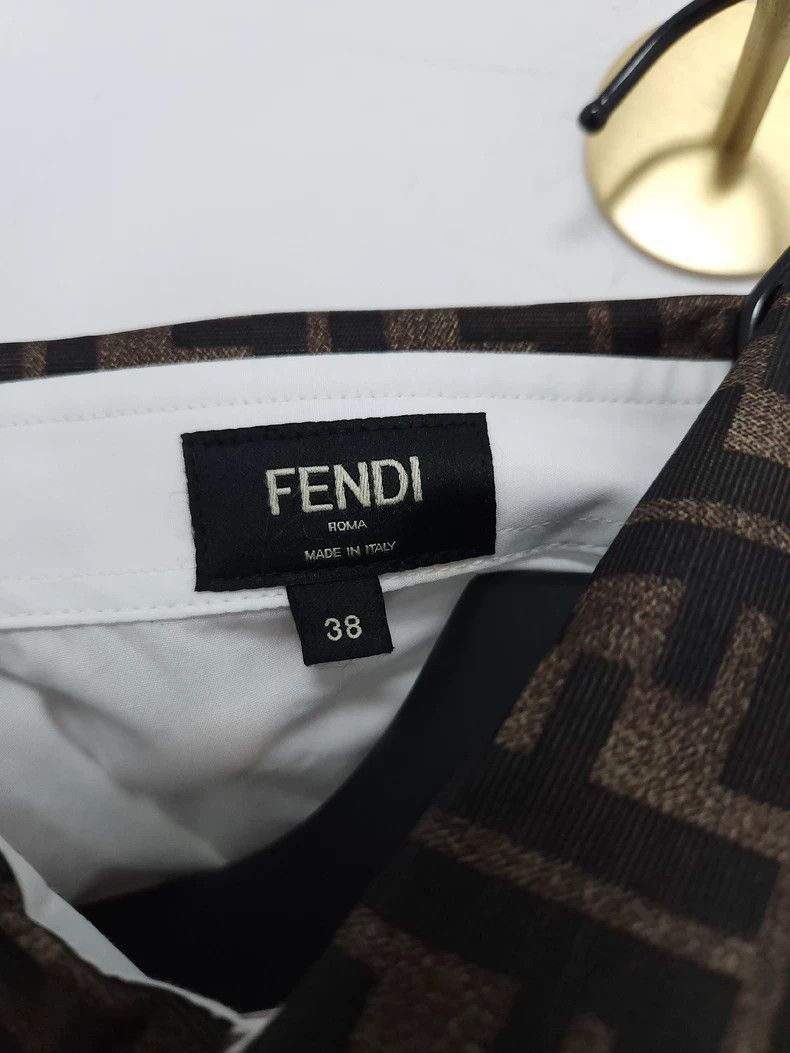 Fendi Fendi FF Print Silk Collar Shirt Size US M / EU 48-50 / 2 - 5 Thumbnail