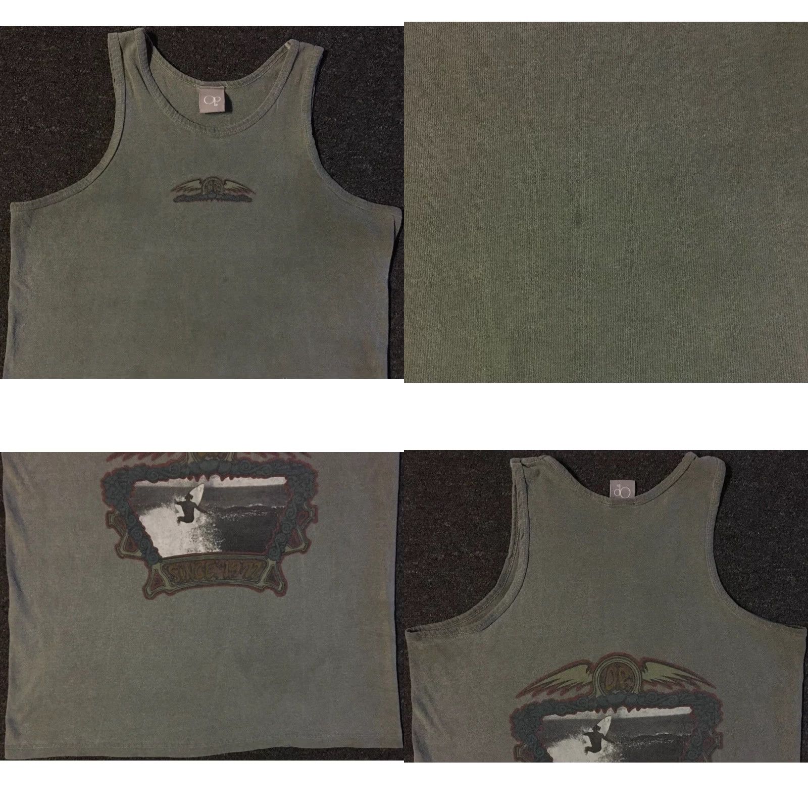 Billabong VINTAGE Ocean Pacific 90s Faded Distress Tank Top L Green Billabong Men T-Shirt Graphic Tee Surf Surfing Beach Ocean Pacific Grunge 90s Mens Size US L / EU 52-54 / 3 - 8 Thumbnail