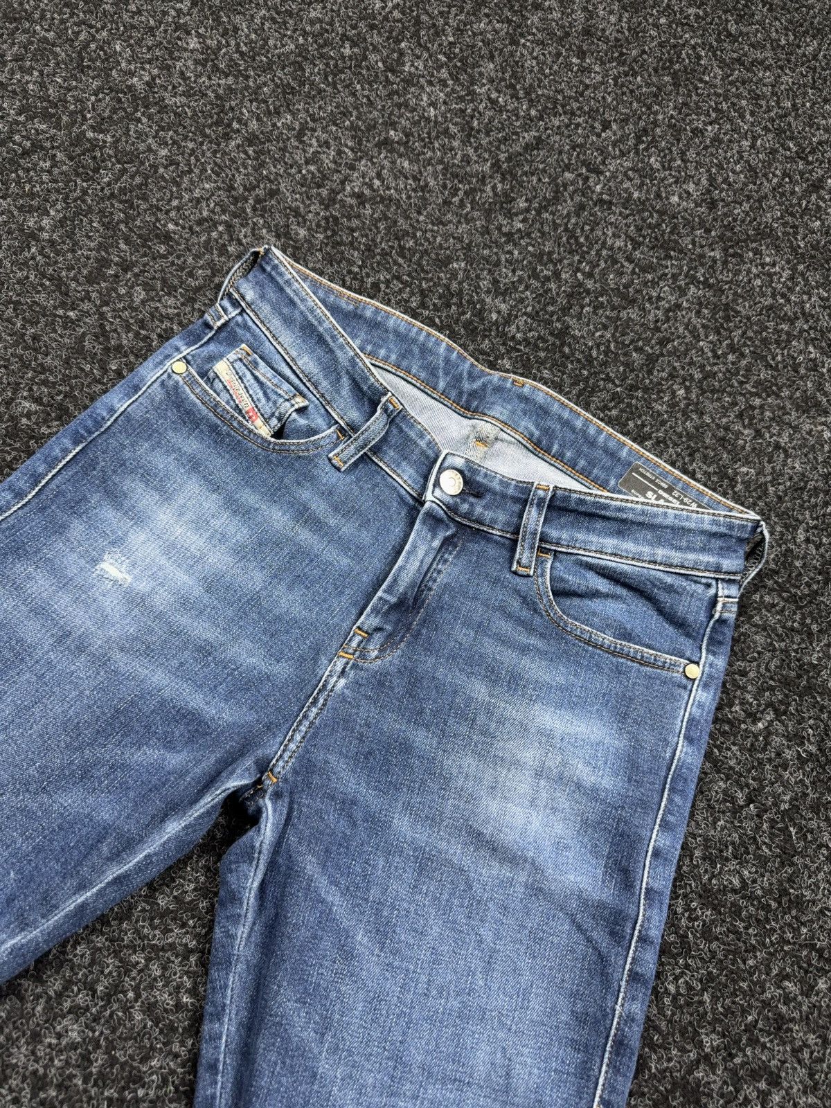 Diesel 00s Y2K Diesel Luxury Slandy Super Skinny Dark Wash Jeans Size 29" - 6 Thumbnail