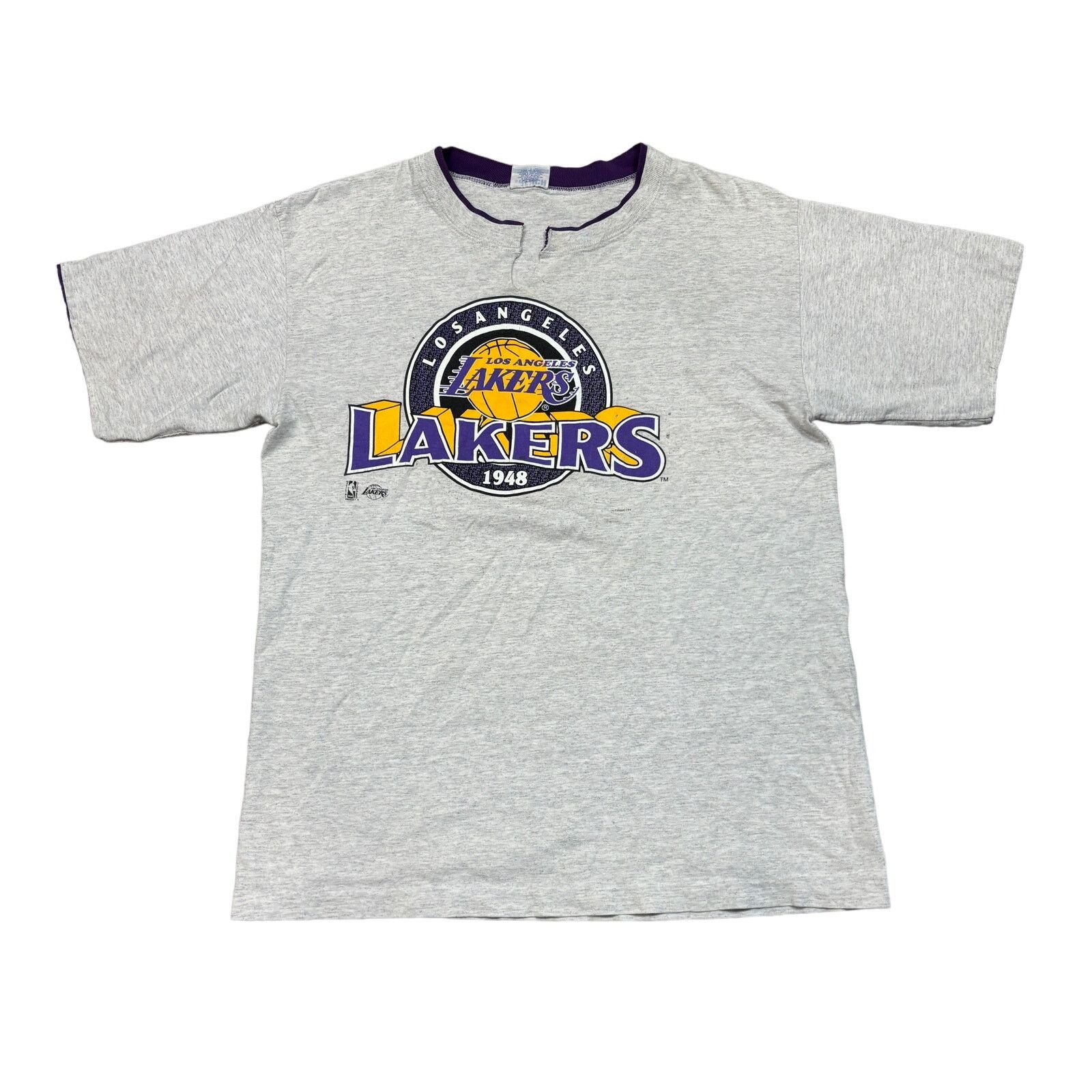 NBA × Vintage Vintage 90s Los Angeles Lakers 1948 Short Sleeve Shirt XL Size US XL / EU 56 / 4 - 1 Thumbnail