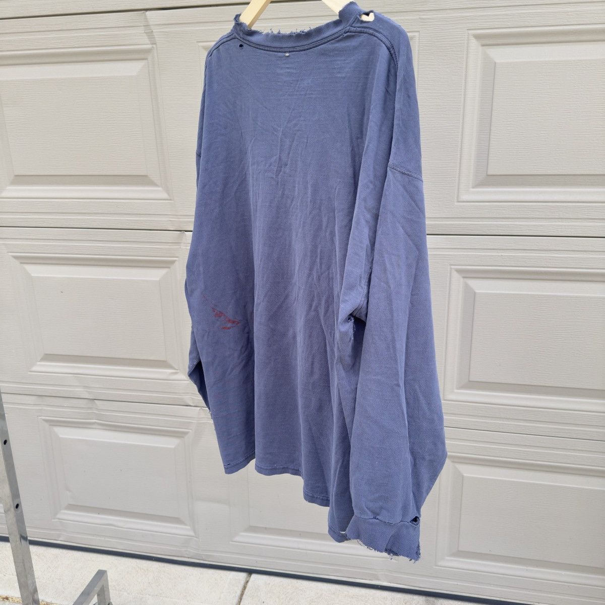 Vintage Thrashed Faded Distressed Blue Longsleeve Shirt ERD Grunge Size US XXL / EU 58 / 5 - 13 Thumbnail