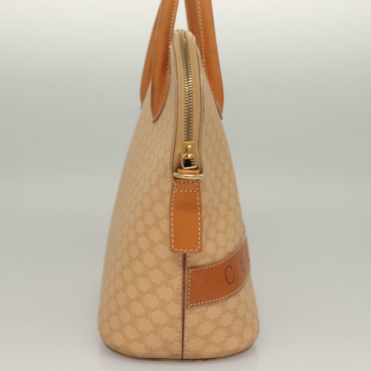 Celine CELINE Macadam Canvas Hand Bag Pvc Leather Beige Size ONE SIZE - 5 Thumbnail