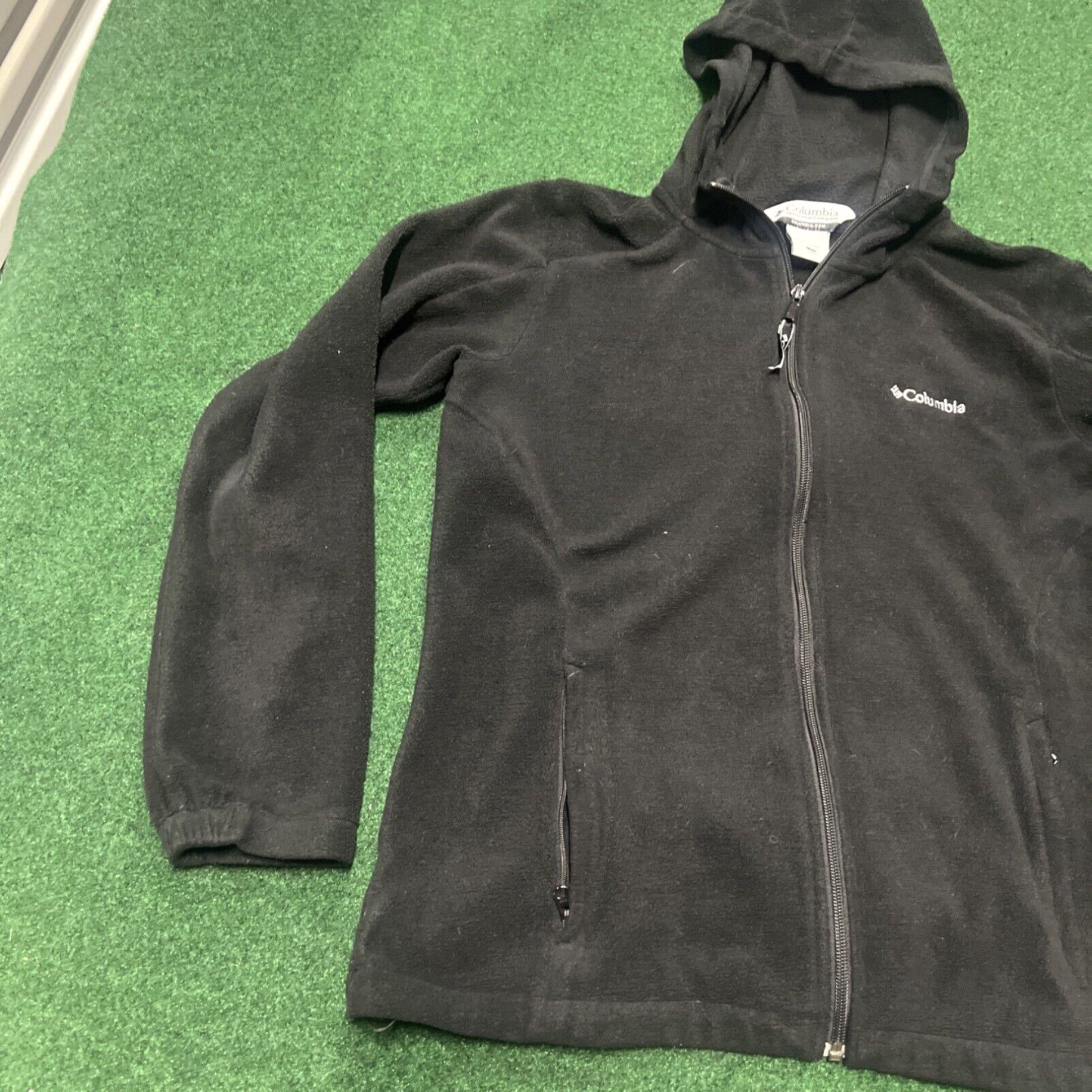Vintage Columbia Hoodie Womens Large Black Hooded Zip Up Outdoor Casual Sweatshirt Fleec Size L / US 10 / IT 46 - 2 Thumbnail