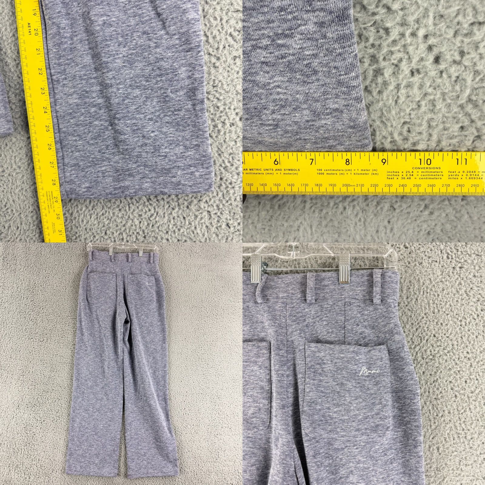 Vintage My Mum Made It Wide-Leg Pants Womens Size 3 Gray Stretch Casual Knit High Rise Pants Size 26" / US 2 / IT 38 - 8 Thumbnail