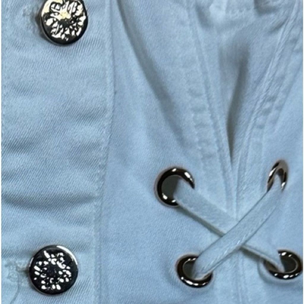 White House Black Market WHBM White Fitted Jean Jacket Women’s Size Small. Size S / US 4 / IT 40 - 10 Thumbnail