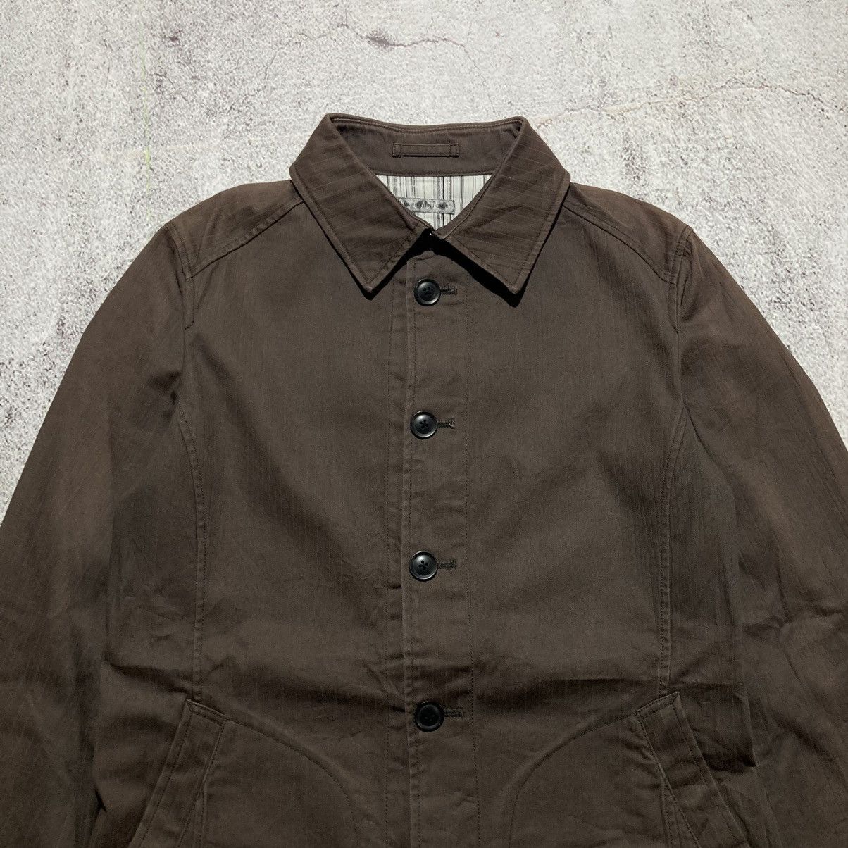 Michel Klein Vintage Michel Klein Homme Paris Coated Jacket Brown Luxury Size US L / EU 52-54 / 3 - 2 Thumbnail