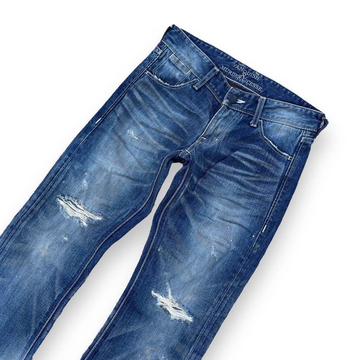Vanquish 🇯🇵 VANQUISH x MURDER LICENSE WASHED DISTRESSED DENIM PANTS Size US 29 - 4 Thumbnail