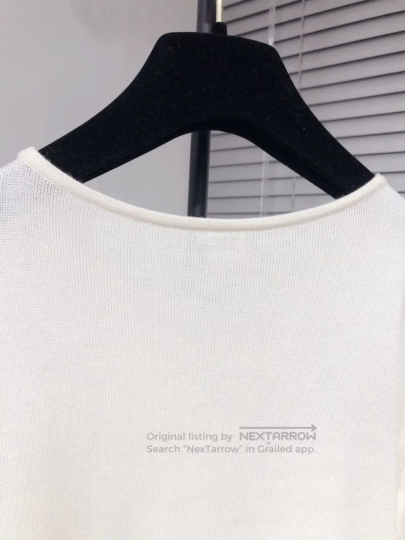 Hermes Hermes White knitted short-sleeve top Size XS / US 0-2 / IT 36-38 - 5 Thumbnail