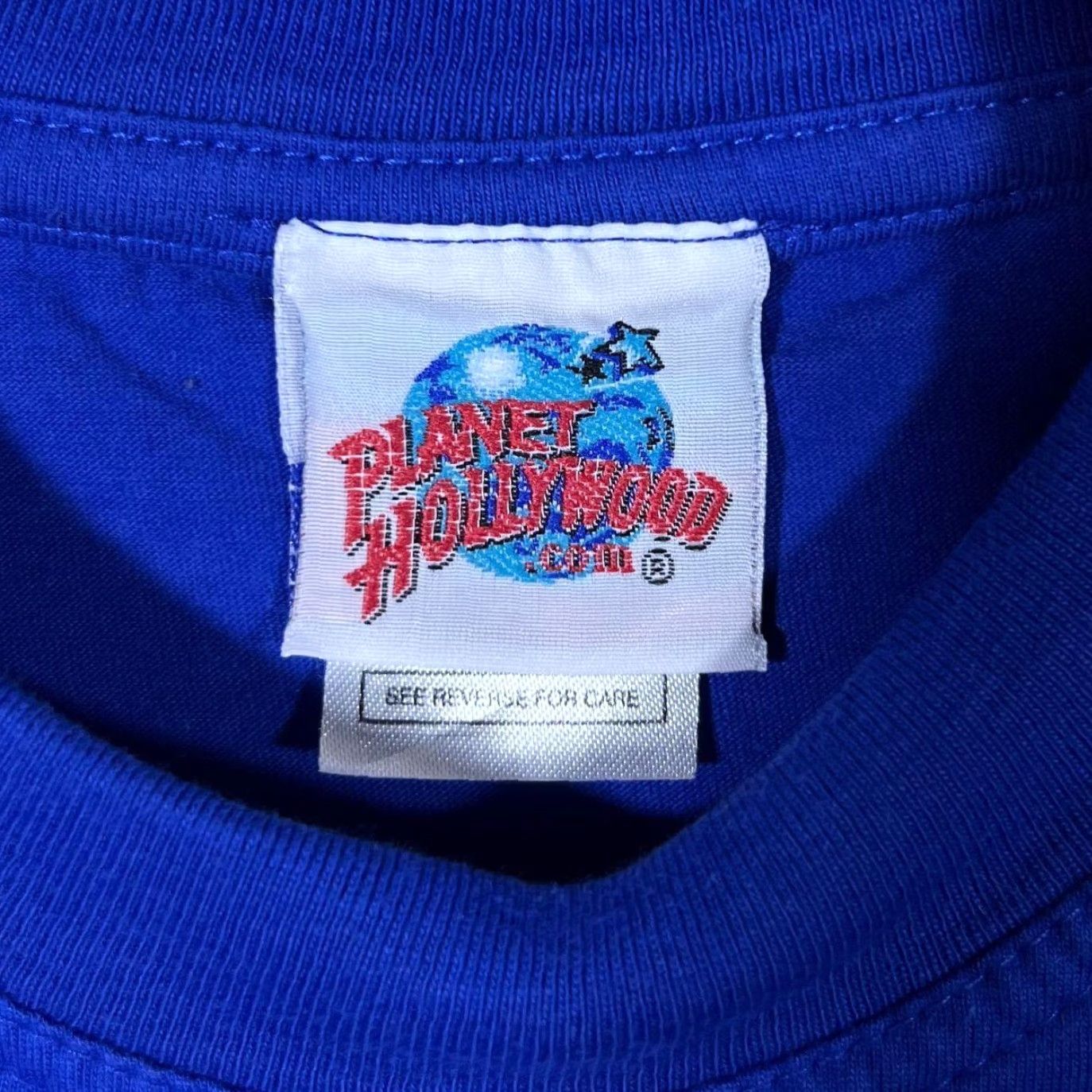 Planet Hollywood VINTAGE Planet Hollywood Paris Souvenir Logo Graphic Blue T-Shirt Large Mens Short Sleeve Round Neck Cotton Shirt 1990s 2000s Size US L / EU 52-54 / 3 - 4 Thumbnail