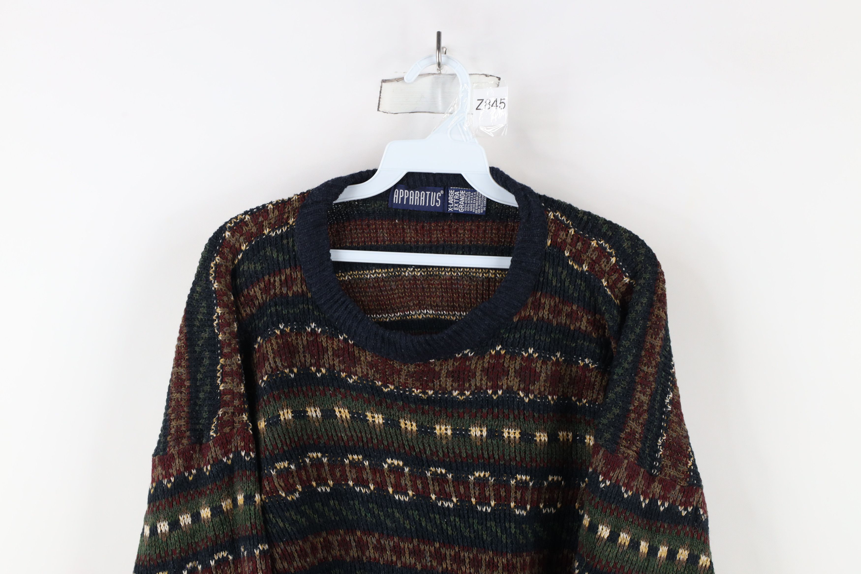 Vintage Vintage 90s Streetwear Rainbow Fair Isle Knit Sweater USA Size XL / US 12-14 / IT 48-50 - 2 Thumbnail