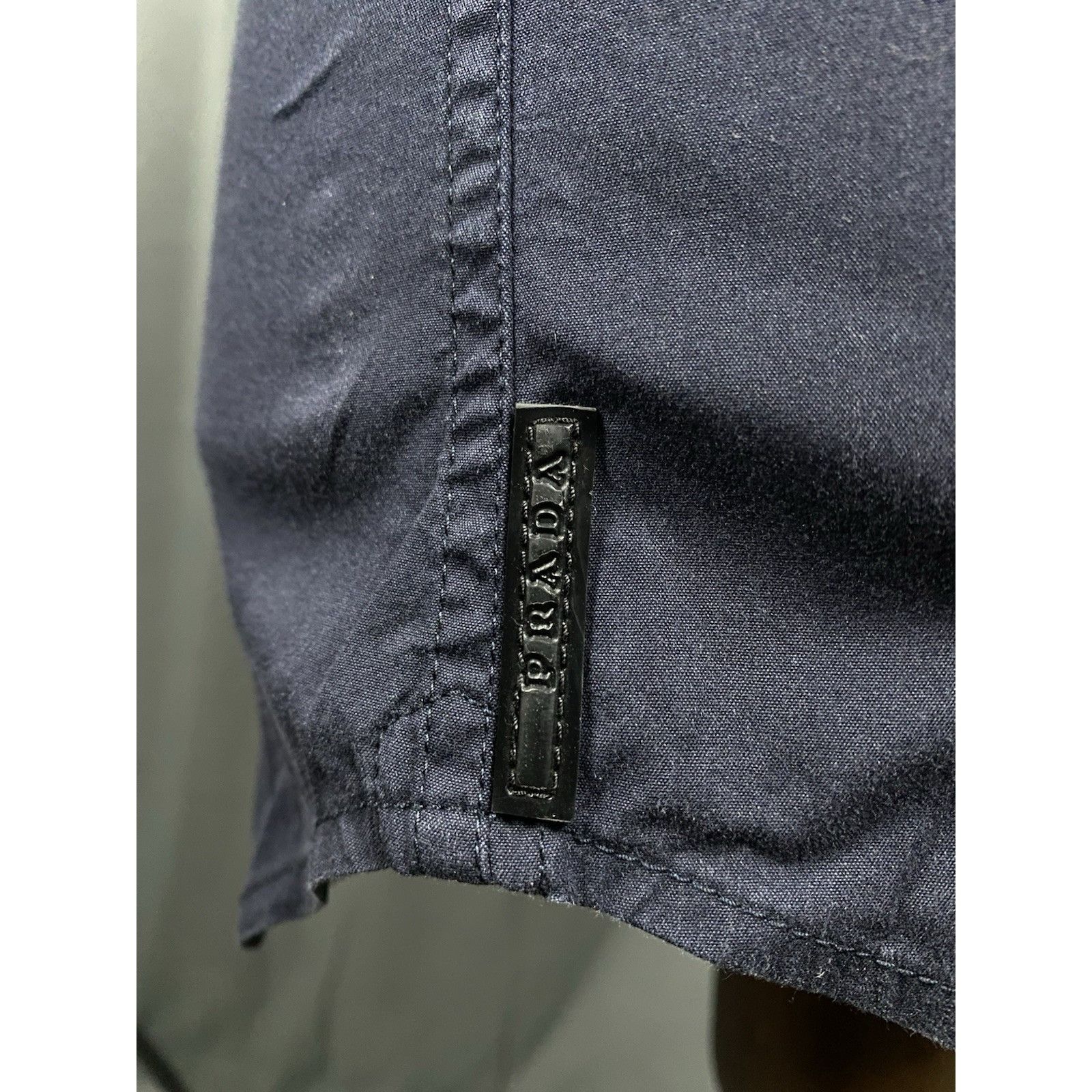 Prada Prada Red Tab Men's Blue Distressed Longsleeve Shirt Size 39 Size US S / EU 44-46 / 1 - 8 Thumbnail