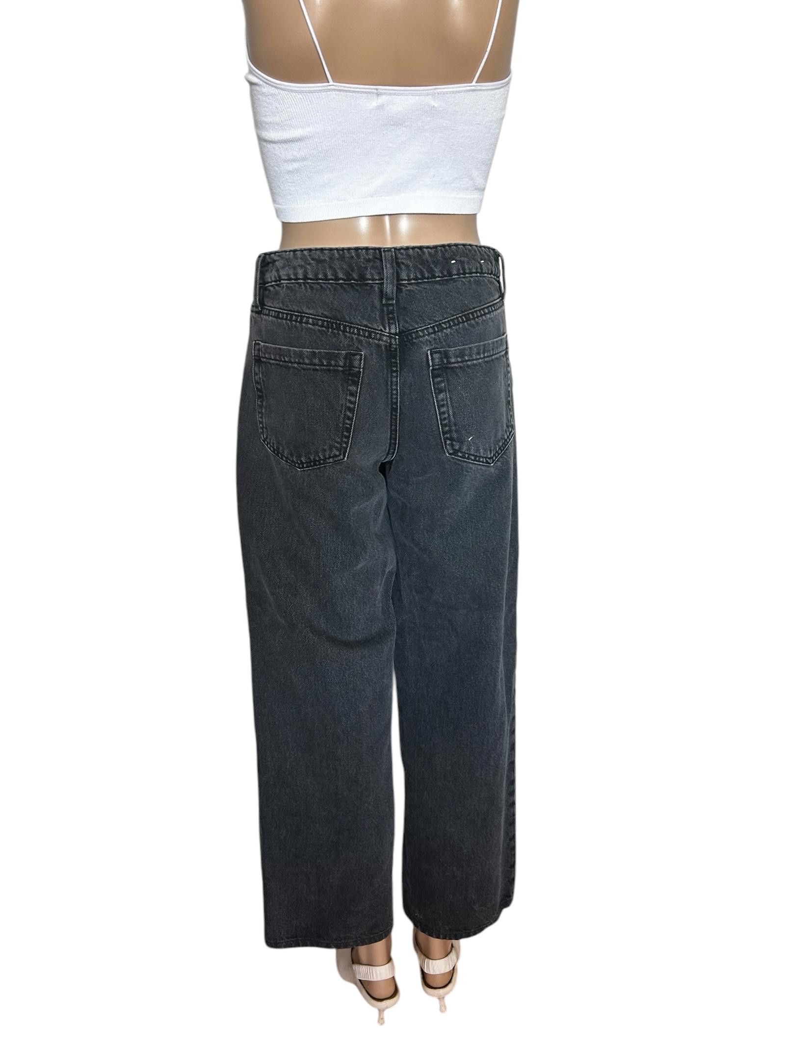 Garbage TV Garage Stylish Black Wide Leg Jeans Size 25" / US 0 / IT 36 - 3 Thumbnail