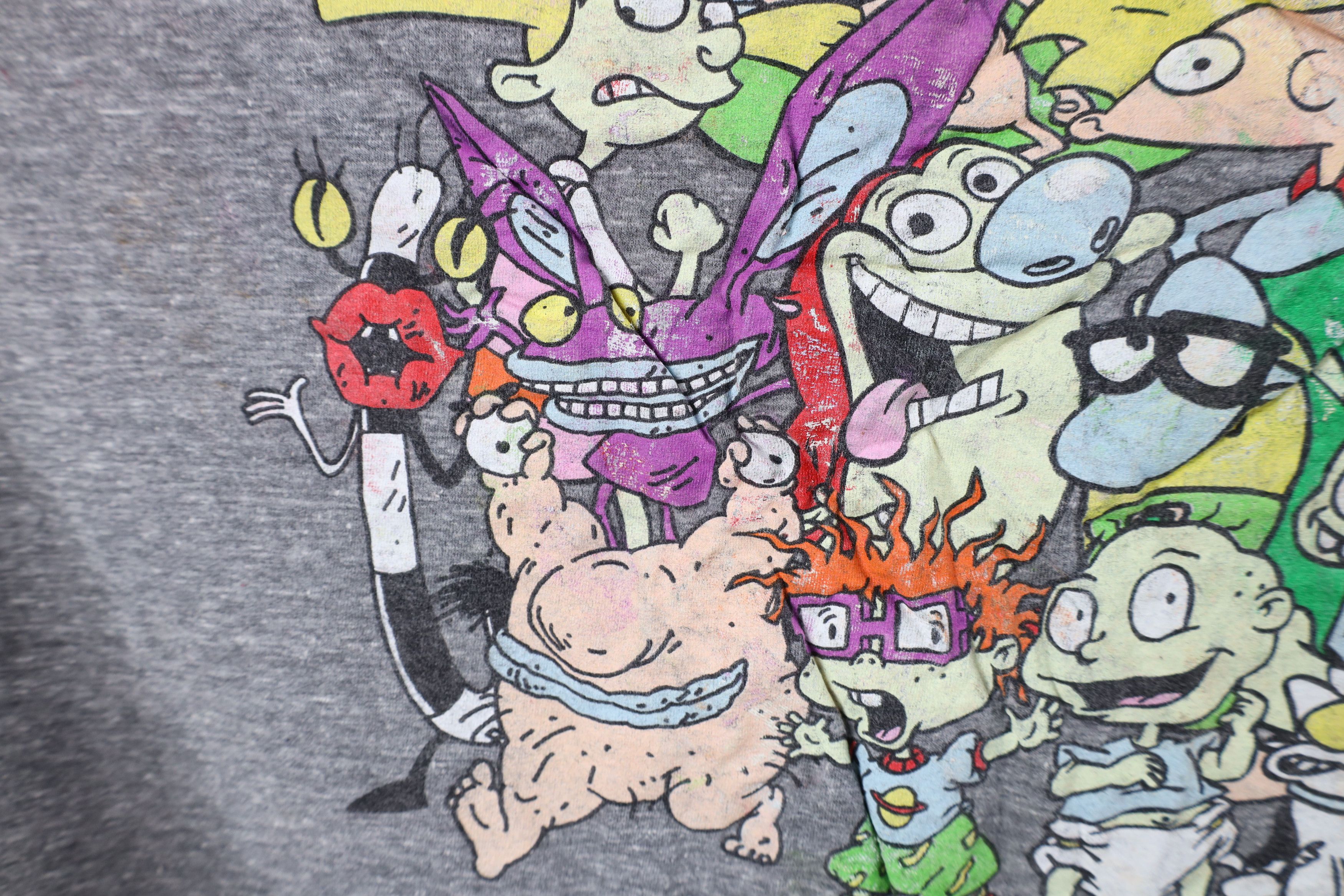 Vintage Y2K Retro Nickelodeon Cartoons Jersey Knit T-Shirt Gray Size US XXL / EU 58 / 5 - 7 Thumbnail
