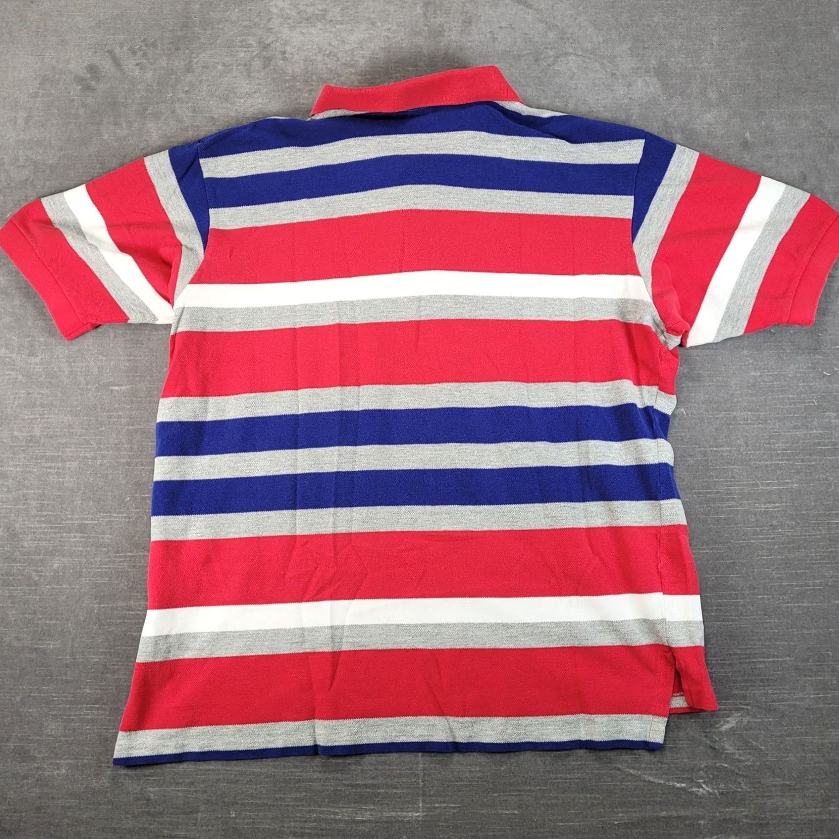 Polo Ralph Lauren Polo Ralph Lauren Mens Large Red Blue Gray Striped Short Sleeve Polo Shirt L Size US L / EU 52-54 / 3 - 4 Thumbnail