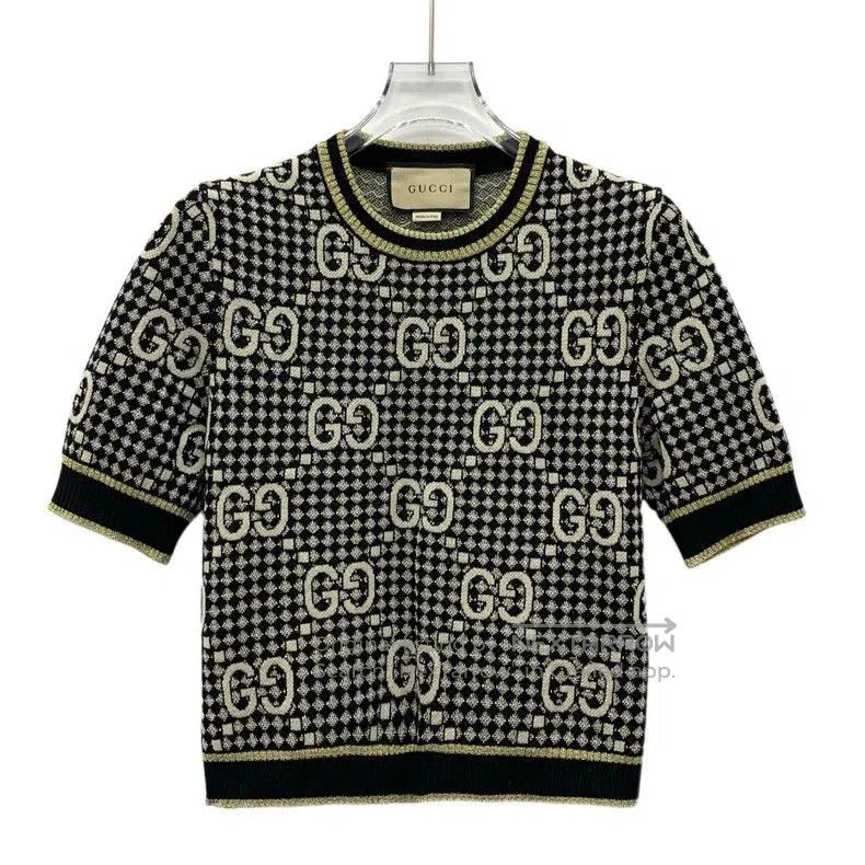 Gucci Gucci Logo Print Wool Short Sleeve Sweater. Size US XS / EU 42 / 0 - 1 Thumbnail