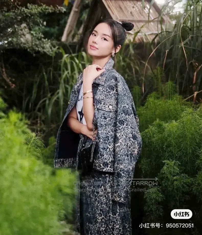 Dior 22 Autumn and Winter Jacquard Denim Silhouette jacket
