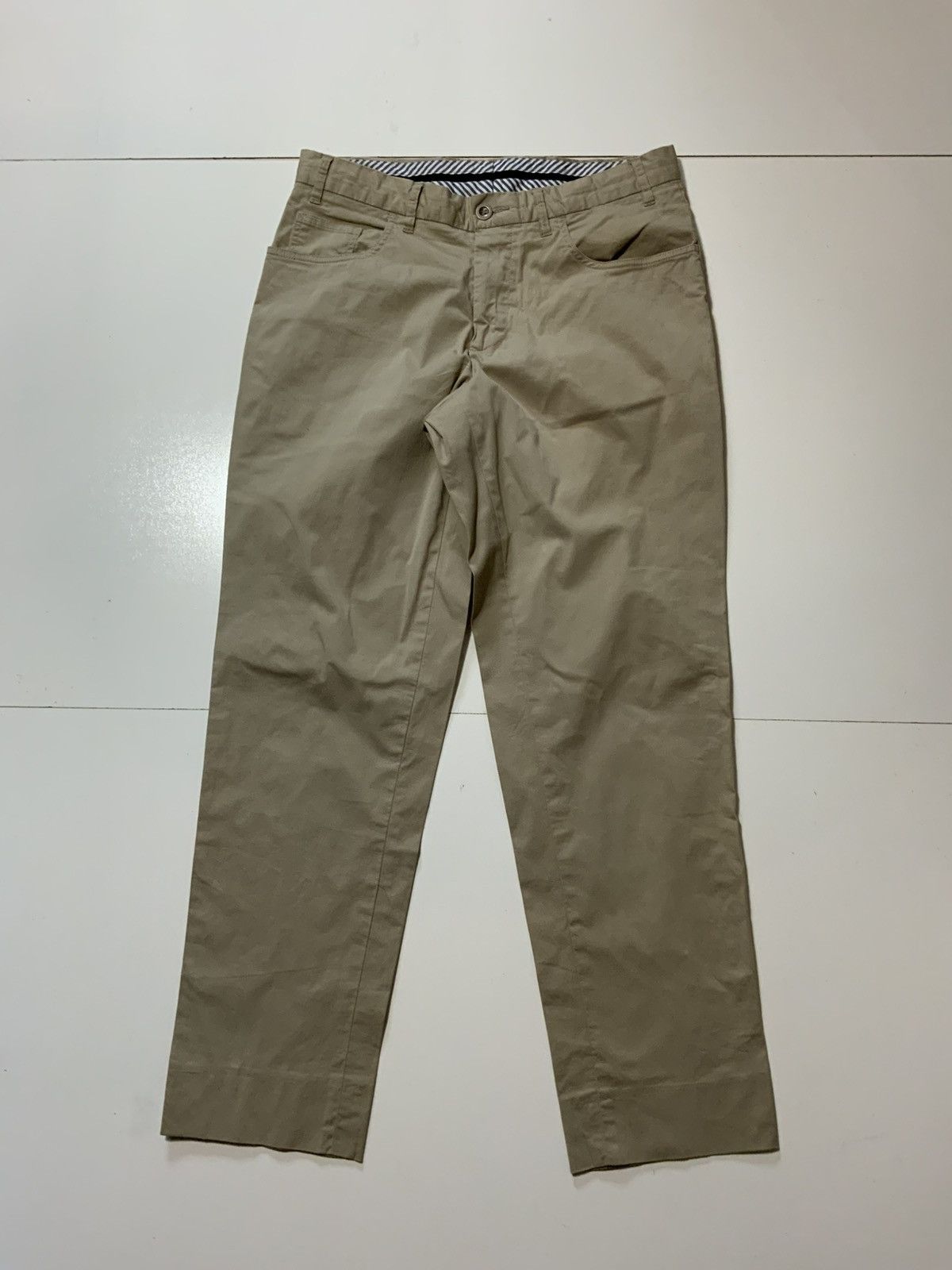 Designer Dekko Mode Khaki Tan Classic Five Pocket Chino Pants Size US 32 / EU 48 - 1 Thumbnail