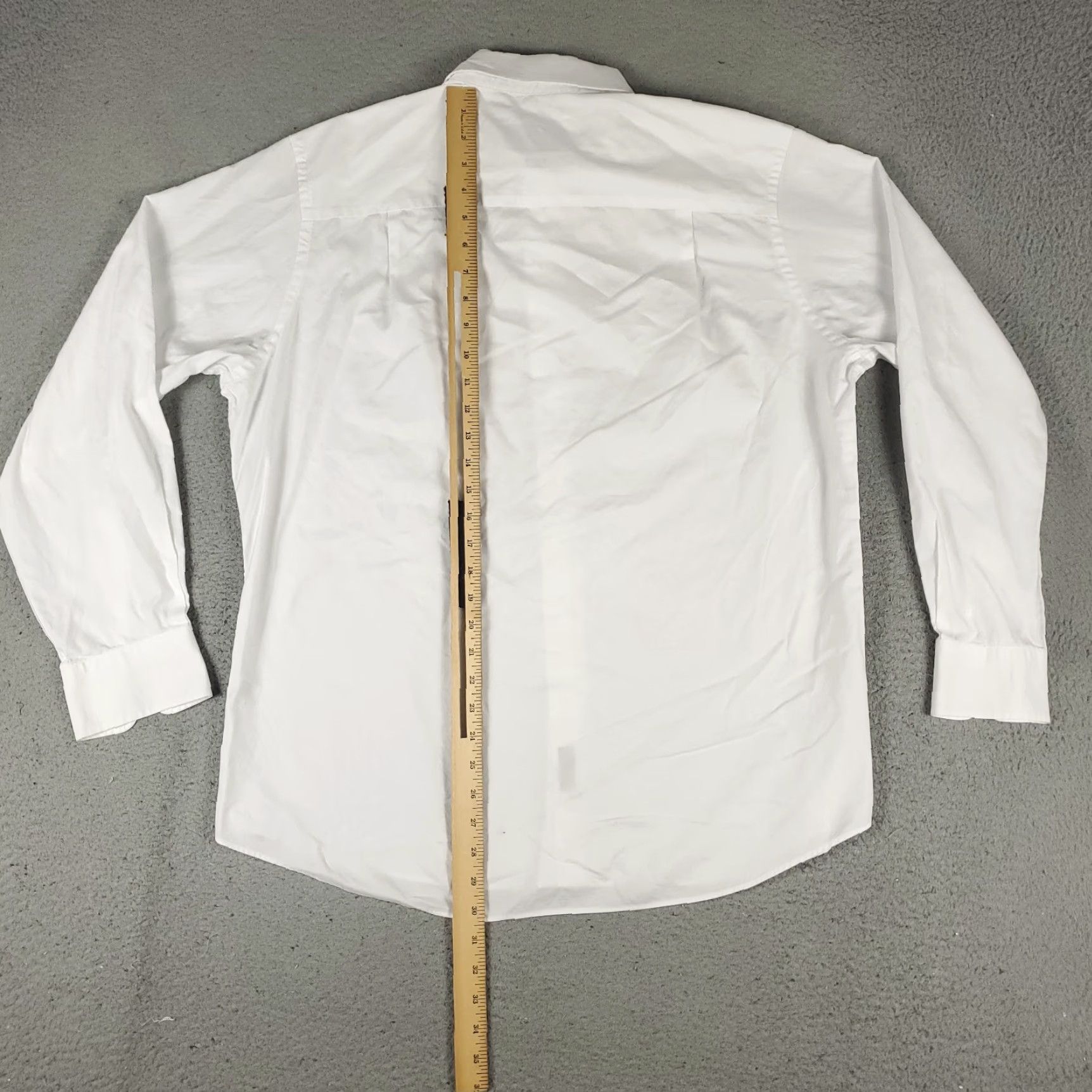 David Donahue VINTAGE David Donahue Dress Shirt Mens Size 17 White Cotton Long Sleeve Business Casual Formal Size 46R - 5 Thumbnail