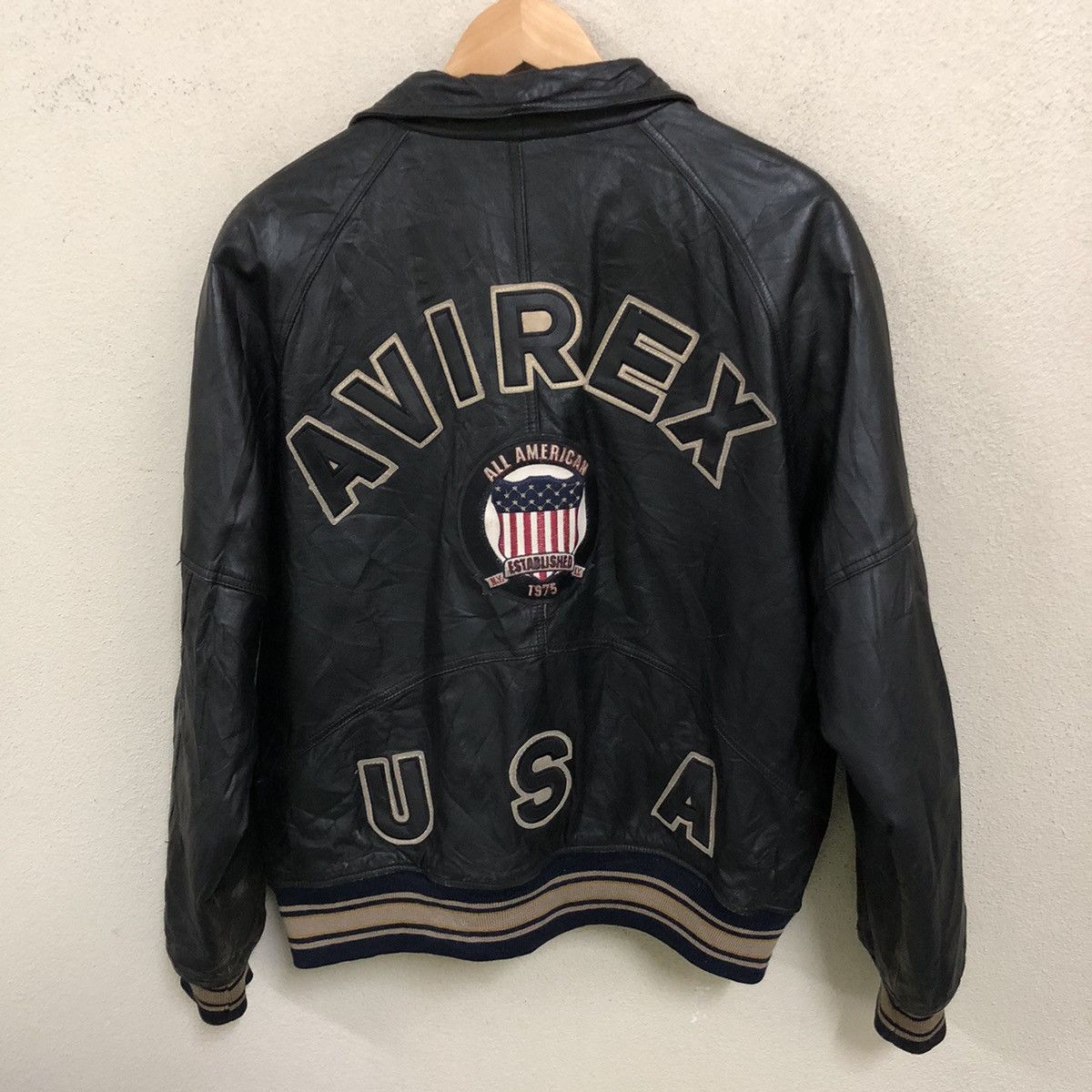 Avirex × Rap Tees 🔥 RARE VINTAGE ICON AVIREX VARSITY LEATHER JACKET Size US L / EU 52-54 / 3 - 17 Thumbnail