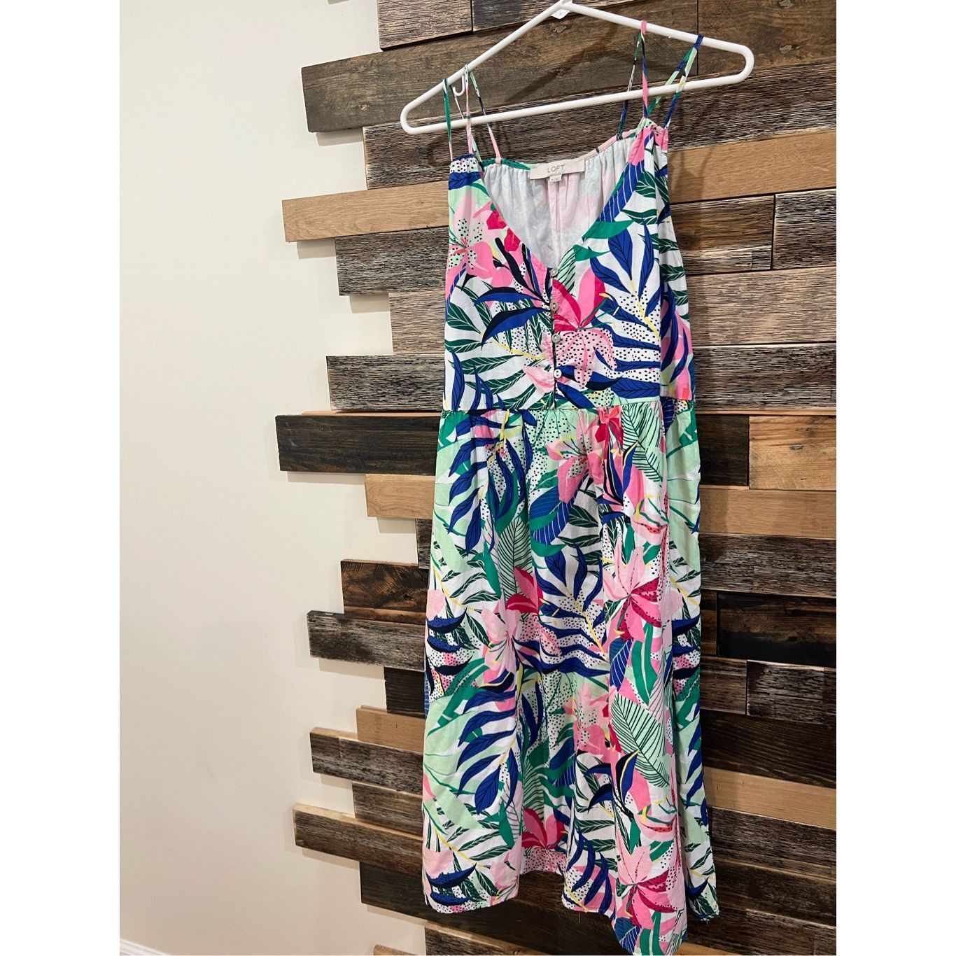 Loft Loft NWOT Palm Double Strap Midi Dress sz 10 Size L / US 10 / IT 46 - 3 Thumbnail