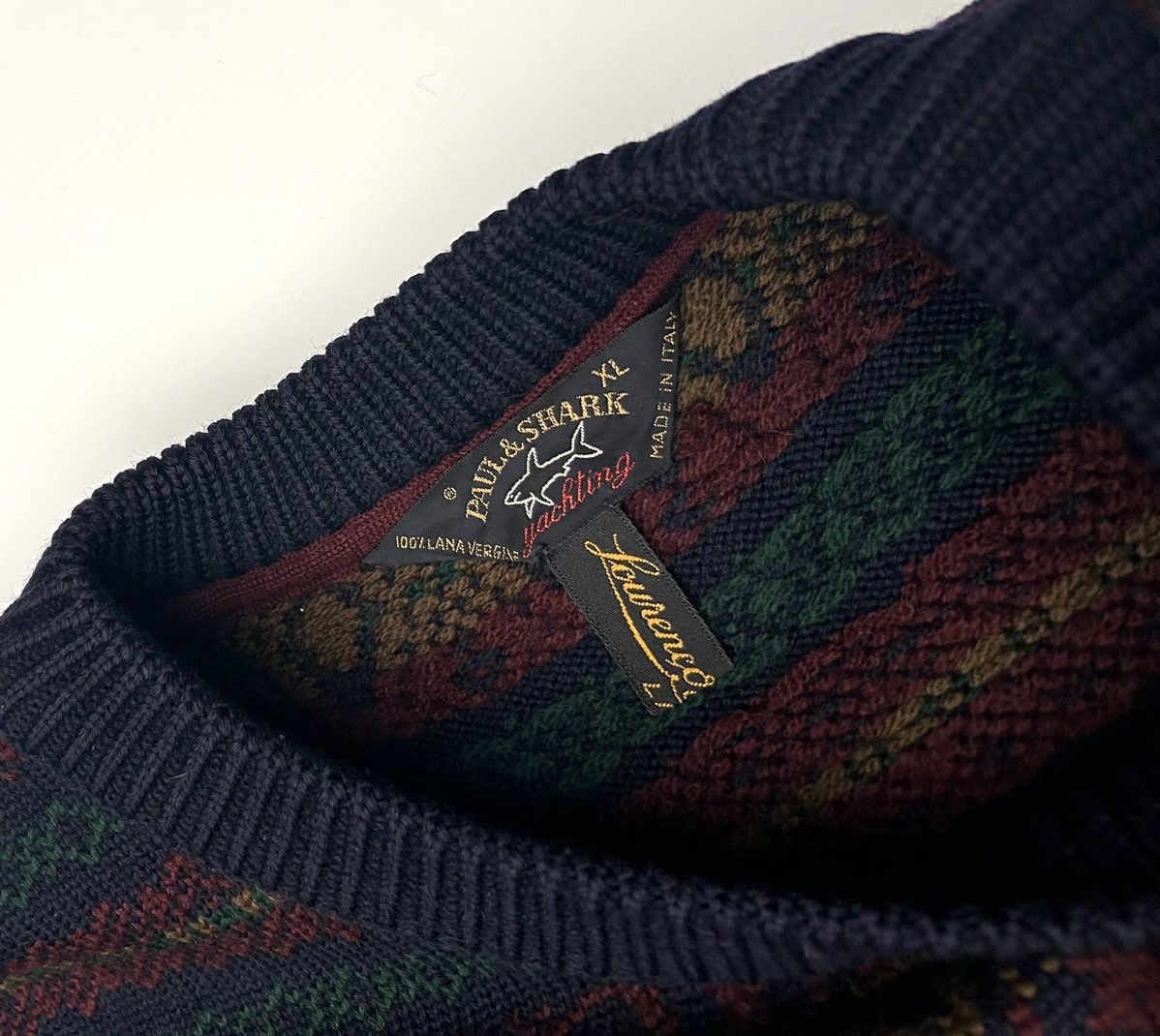 Paul & Shark × Vintage Vintage Paul & Shark Yachting Fair Isle Wool Knit Sweater Size US XL / EU 56 / 4 - 6 Thumbnail