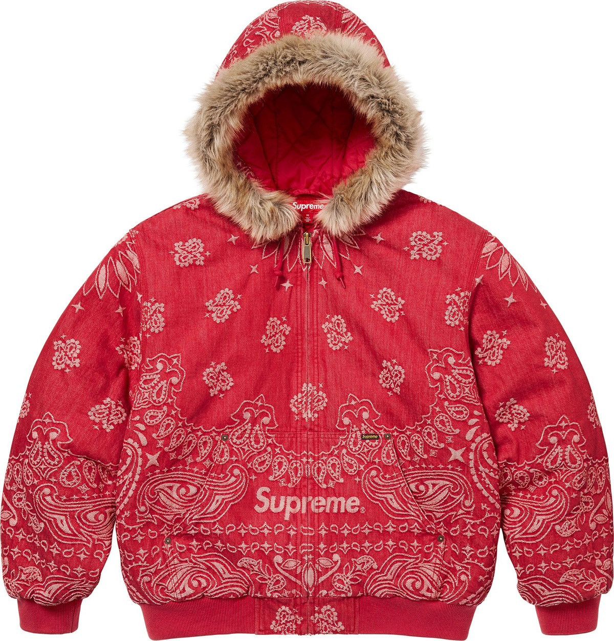 Supreme Bandana Jacquard denim hooded Work Jacket