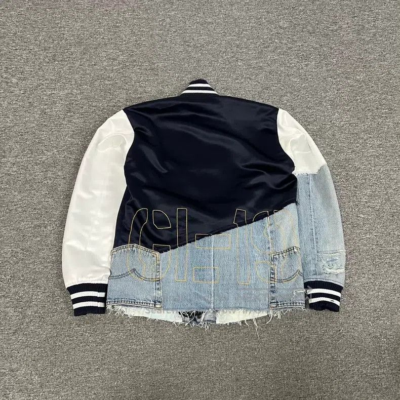 Greg Lauren Greg Lauren Spliced Denim Baseball Jacket Size US S / EU 44-46 / 1 - 2 Thumbnail