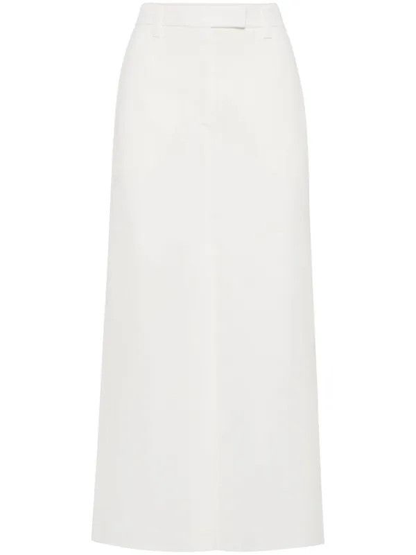 Brunello Cucinelli o1la1rc1a0425 Skirt in White Size 26" / US 2 / IT 38 - 1 Thumbnail