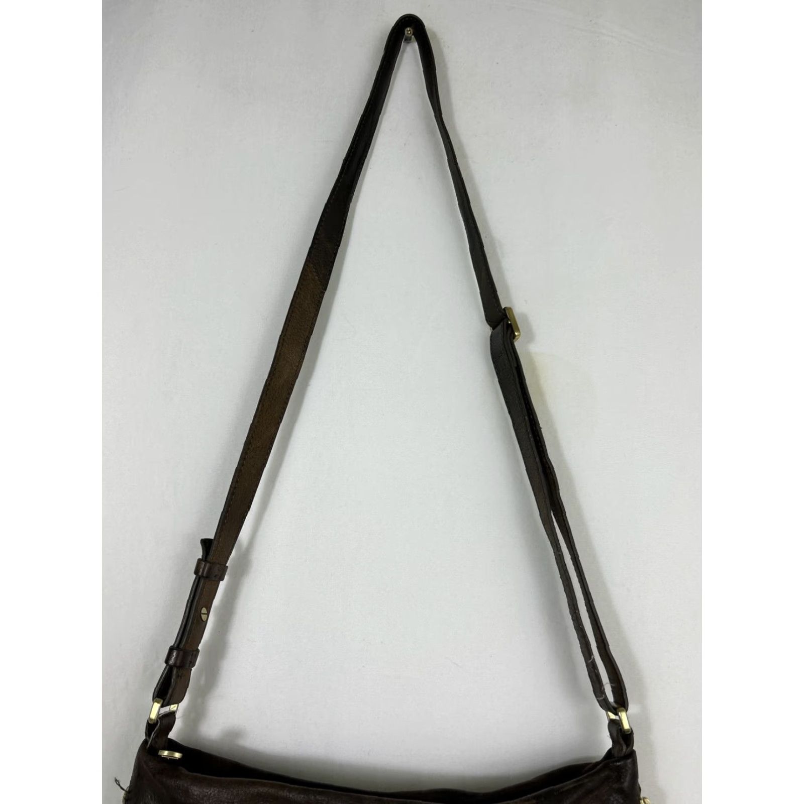Fossil Fossil Piper Crossbody Bag Brown Pebbled Leather 12x9x1-3 Adjustable Strap Removable Zipper Closure Size ONE SIZE - 6 Thumbnail