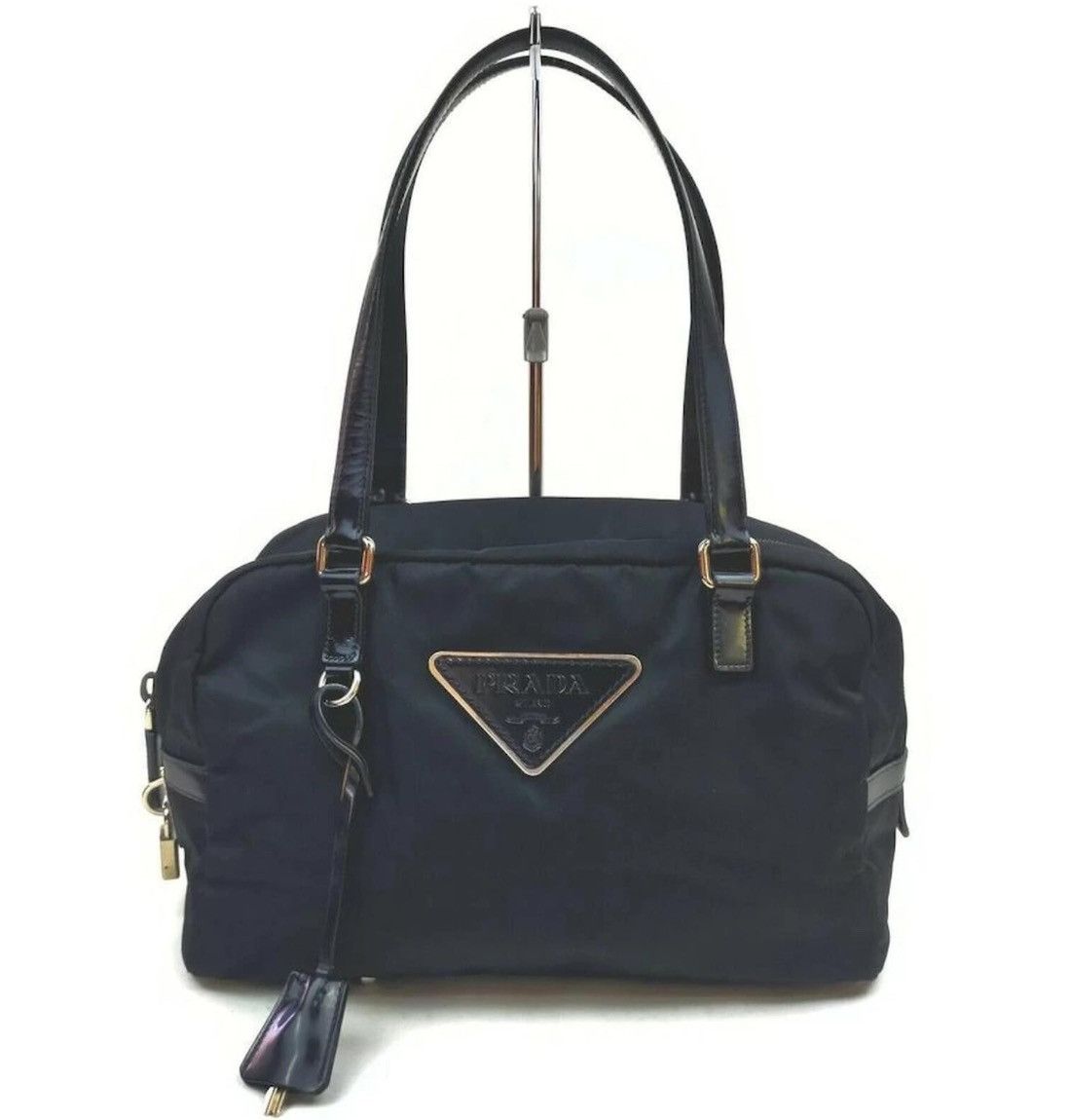 Prada Authentic PRADA Black Nylon Tessuto Boston Bag Size ONE SIZE - 1 Thumbnail