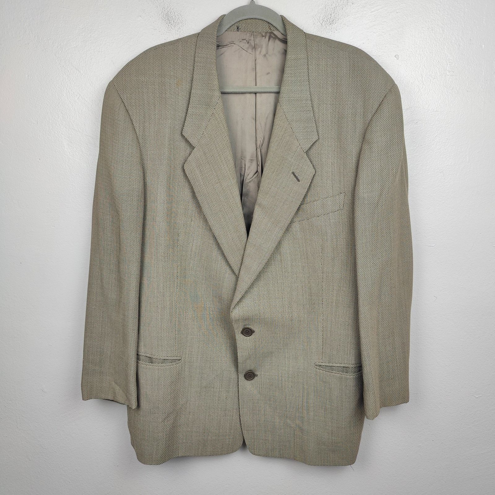 Armani Collezioni Vintage Giorgio Armani Collezioni Blazer 43 Tan Virgin Wool Size 42R - 1 Thumbnail