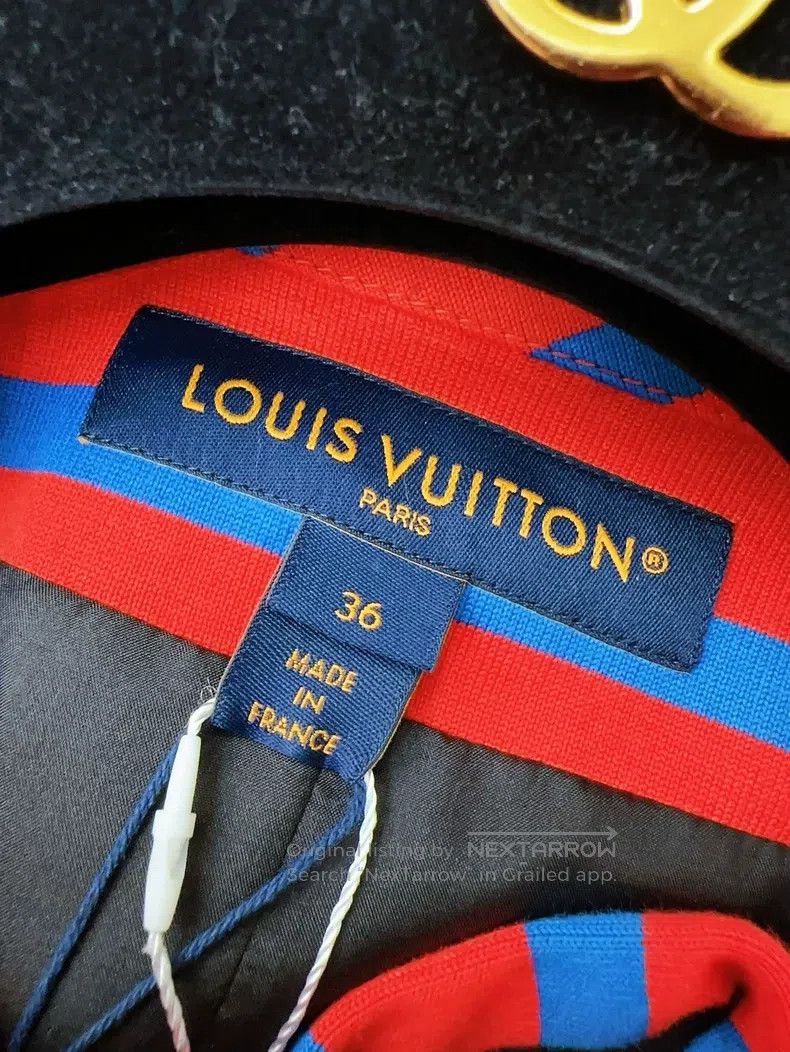 Louis Vuitton Louis Vuitton Red and blue striped 3-D bubble sleeve ruffl Size XS / US 0-2 / IT 36-38 - 6 Thumbnail